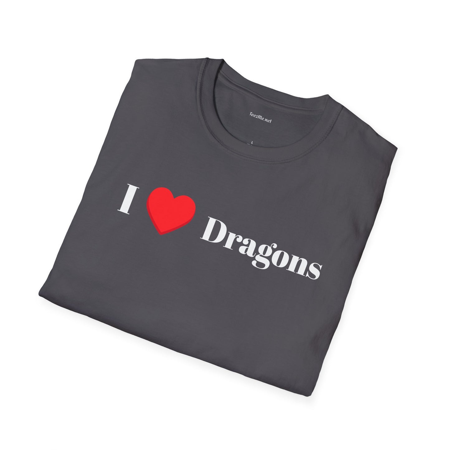 I love Dragons - Unisex Softstyle T-Shirt 100% Cotton Graphic