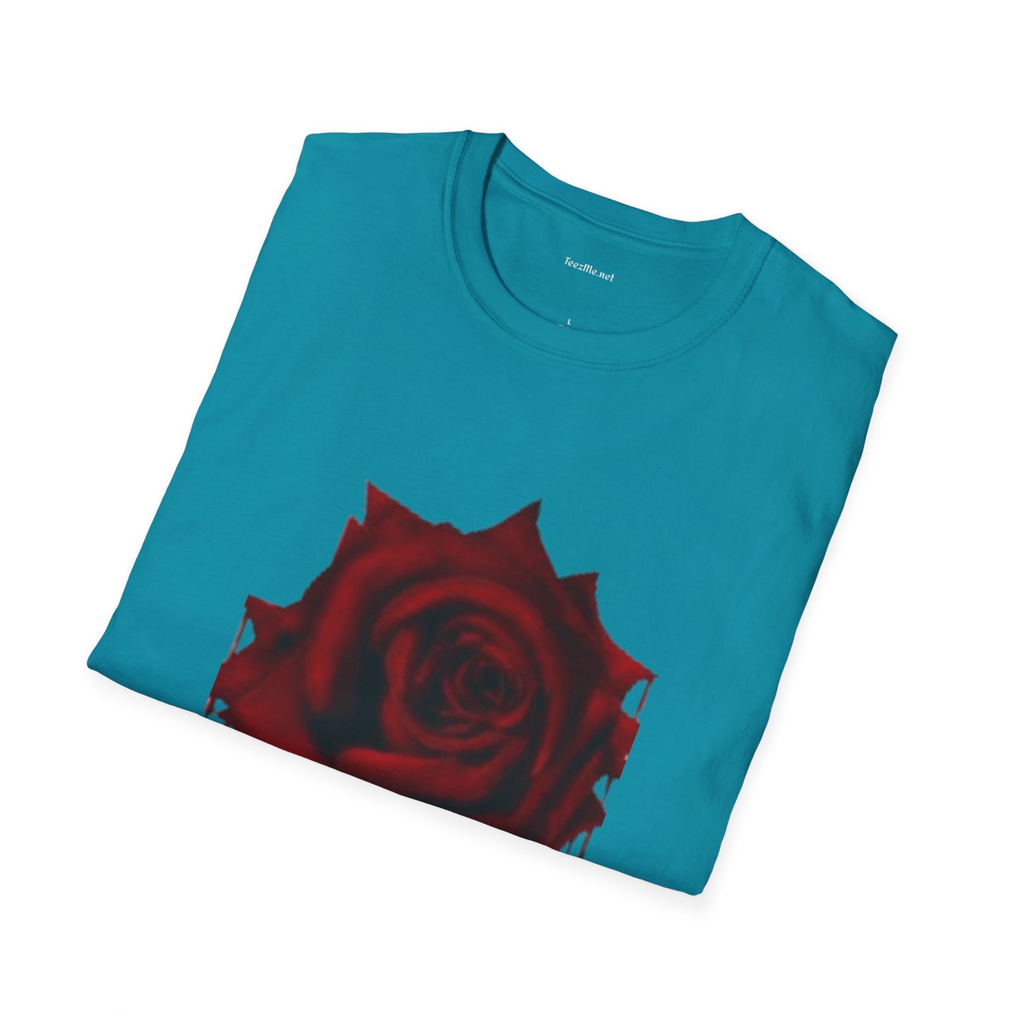 Bleeding Rose Illustration - Unisex Softstyle T-Shirt 100% Cotton Graphic