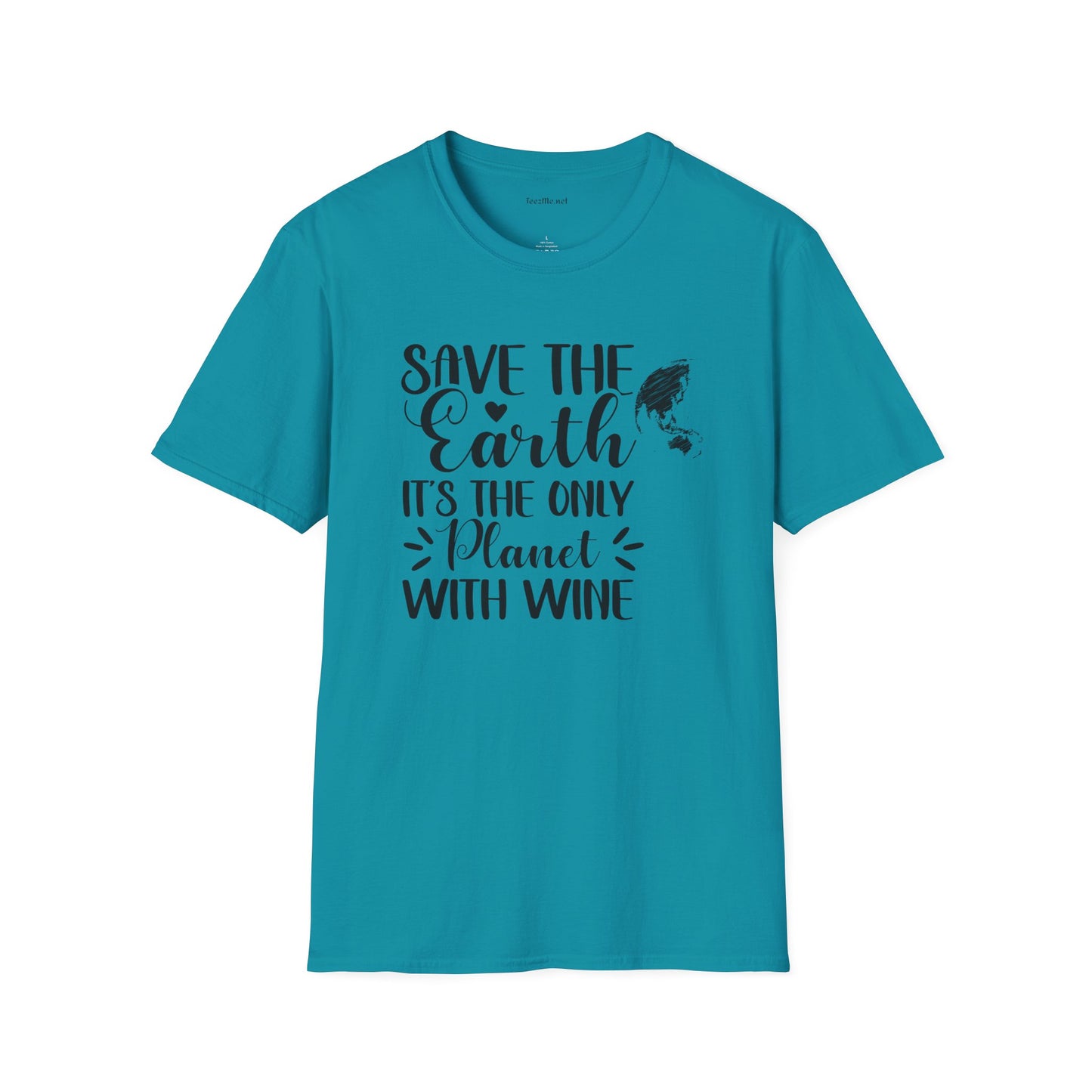Save the Earth (Wine) Unisex Soft T-Shirt 100% Cotton Graphic