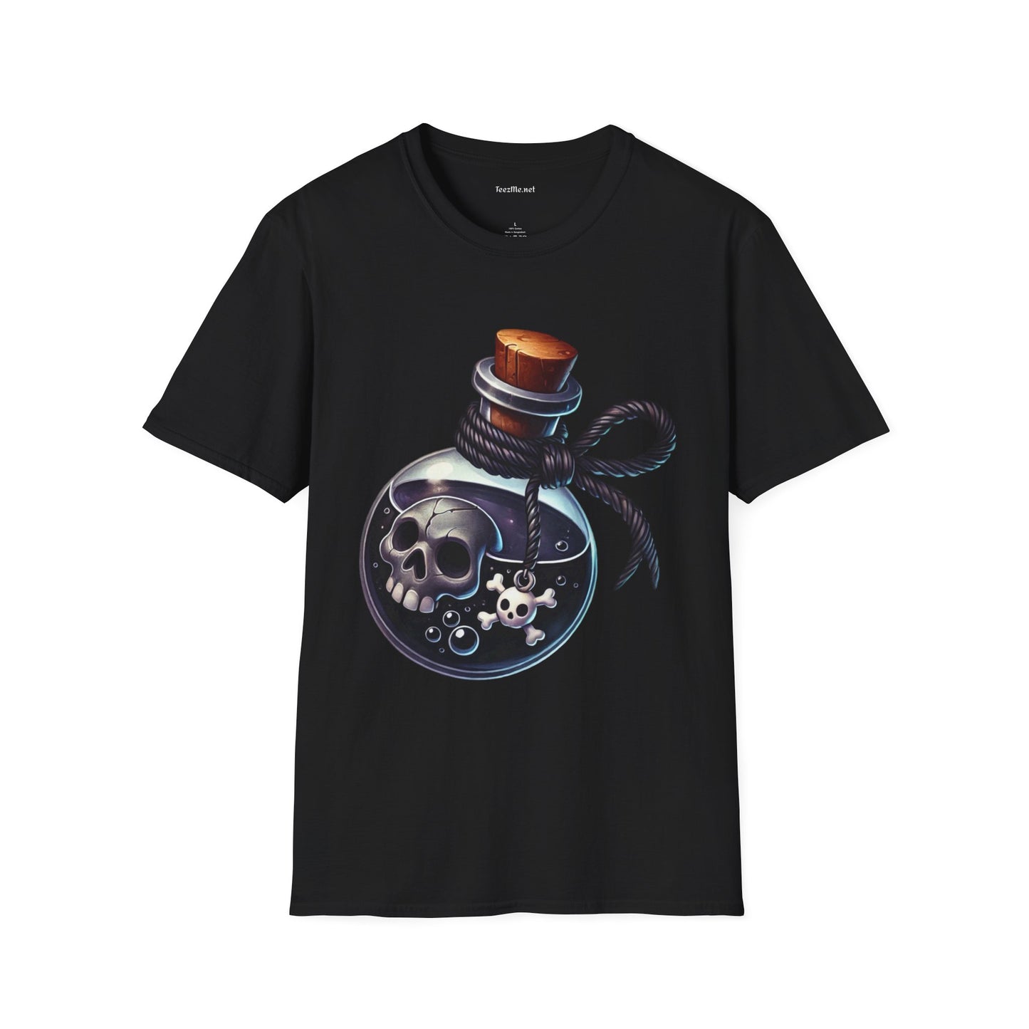 Potion with Skeleton Unisex Soft T-Shirt 100% Cotton Graphic