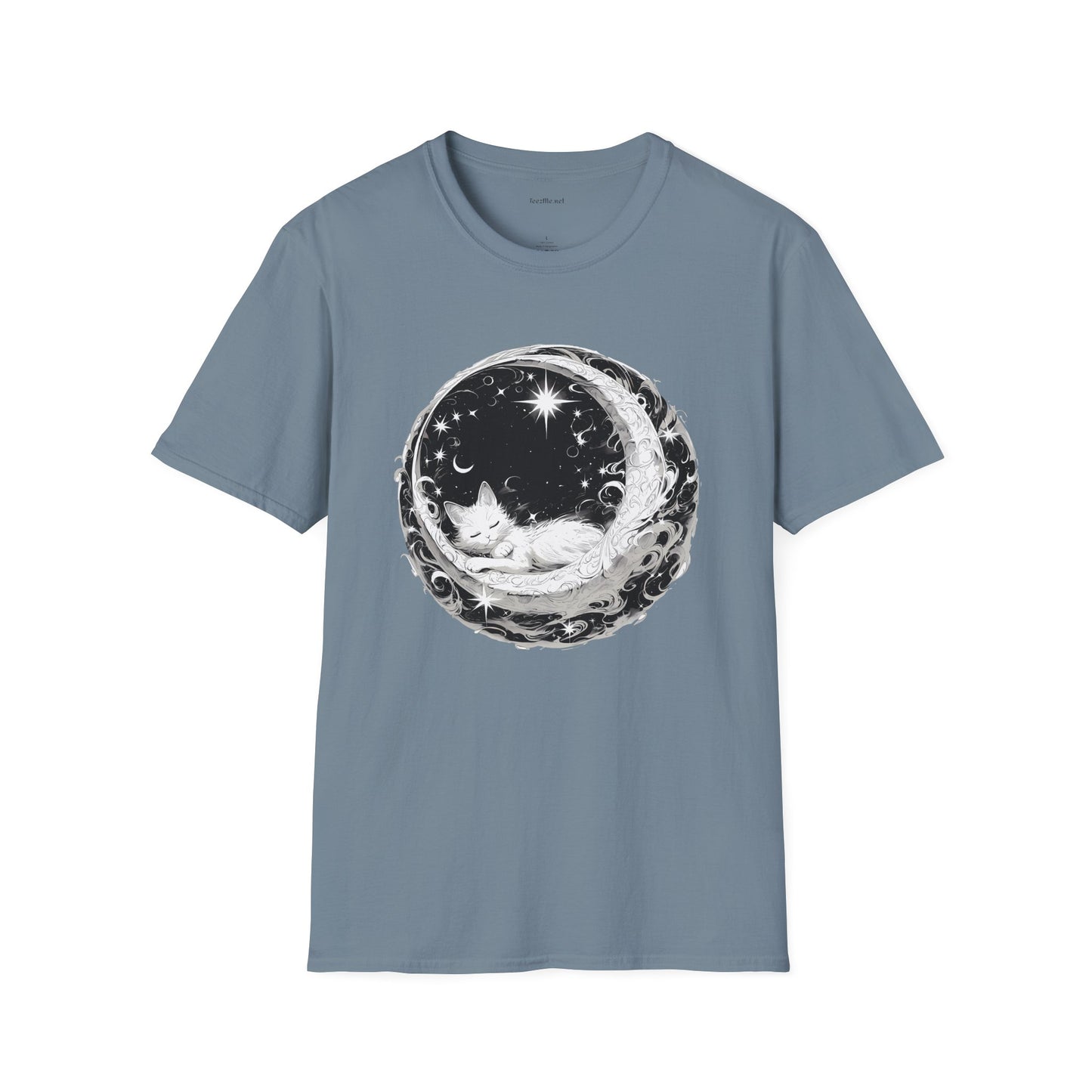 Moon Cat - Unisex Softstyle T-Shirt 100% Cotton Graphic
