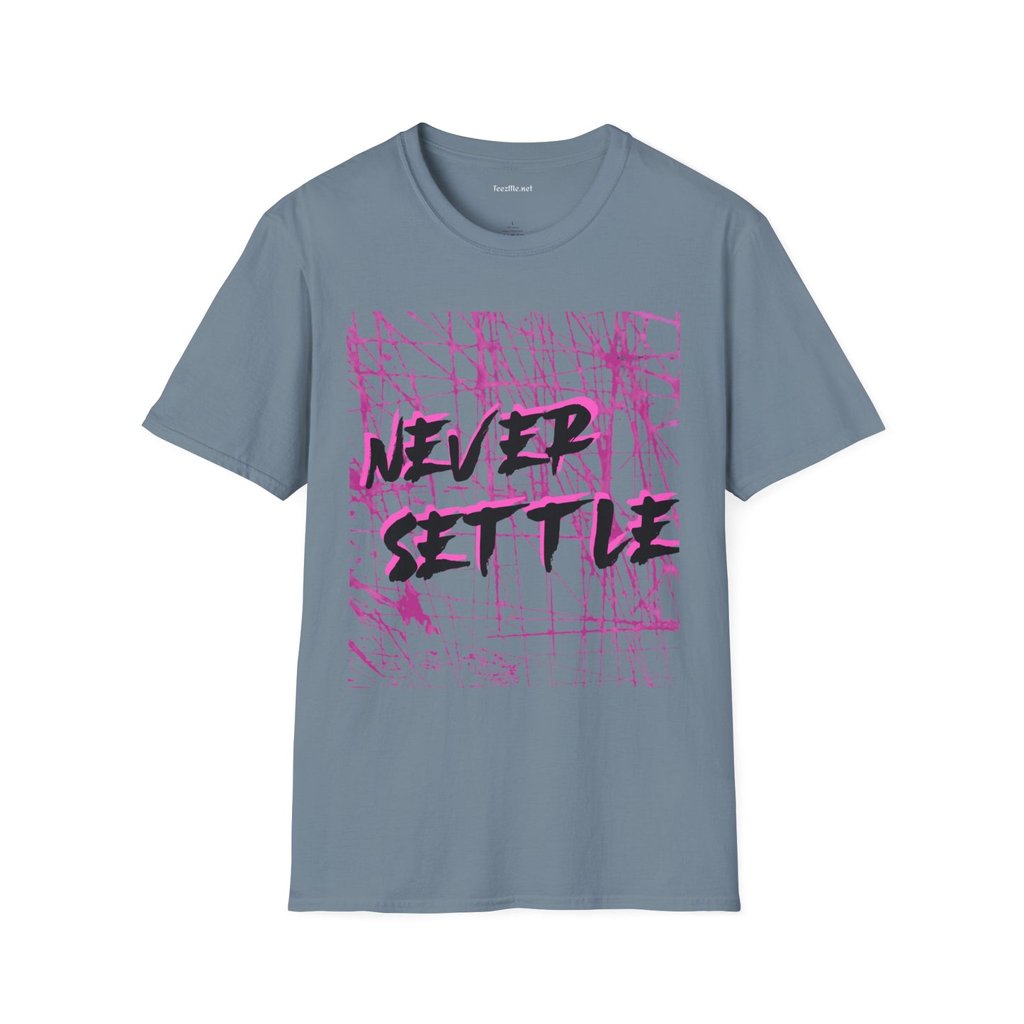 Never Settle (pink) Unisex Softstyle T-Shirt 100% Cotton