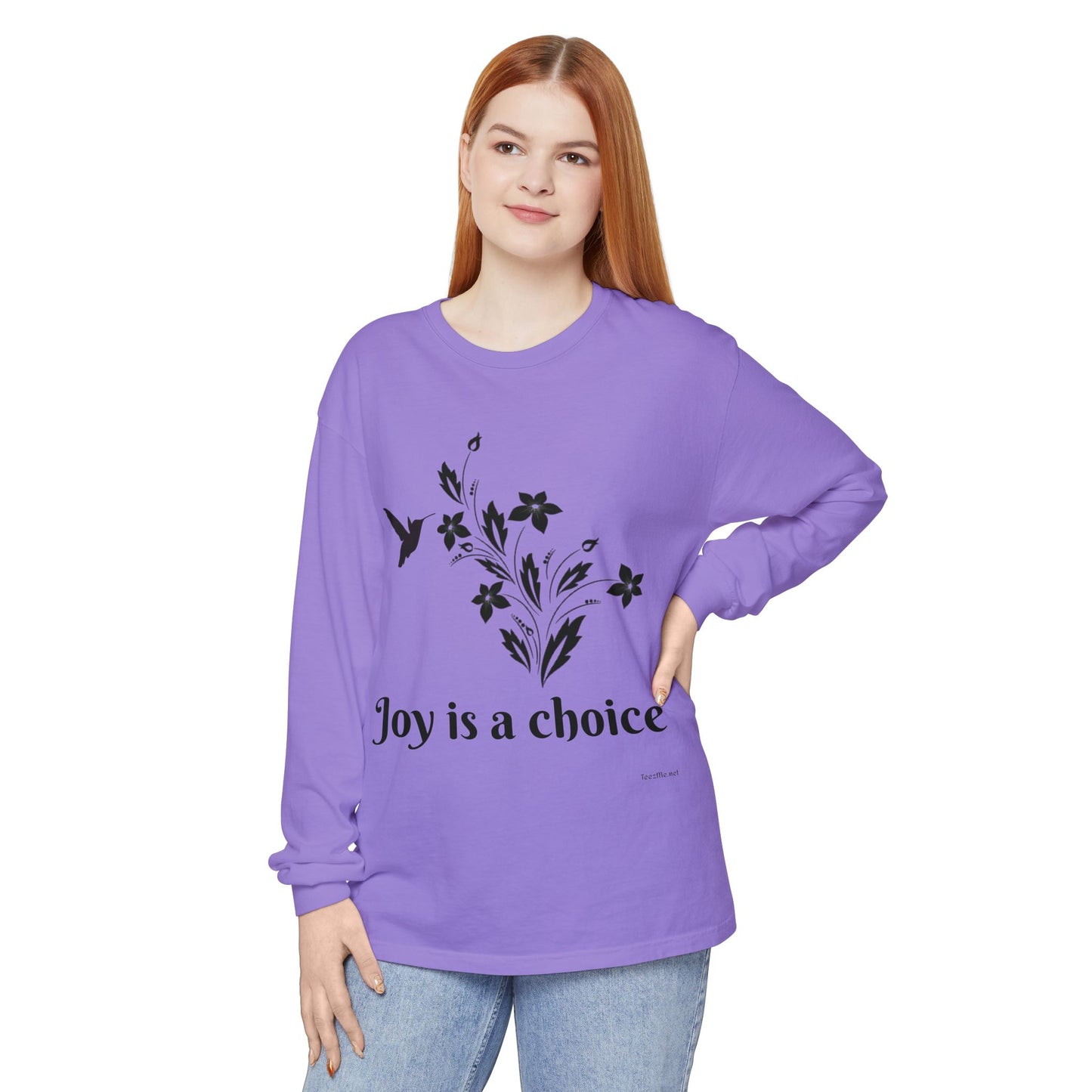 Joy is a choice - Unisex Garment-dyed Long Sleeve T-Shirt