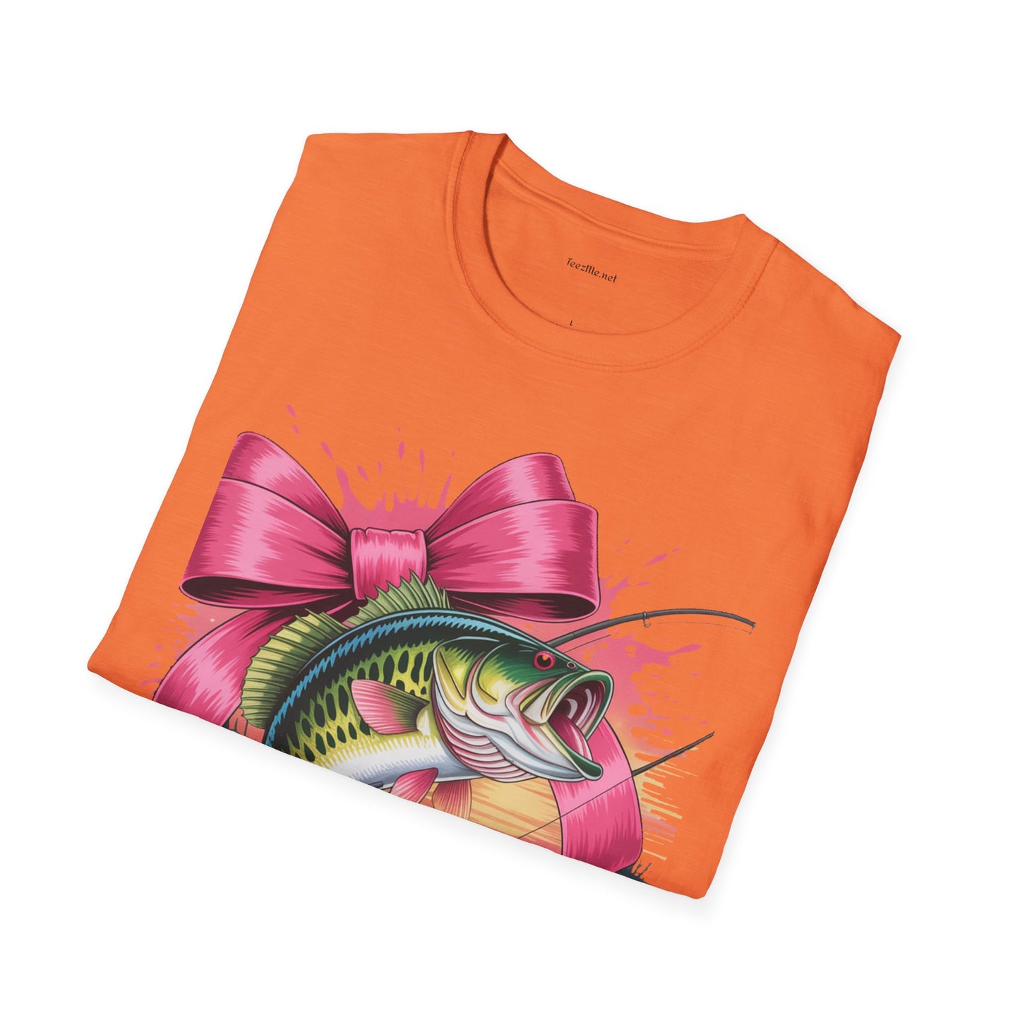 Fishing Girl - Unisex Softstyle T-Shirt 100% Cotton Graphic