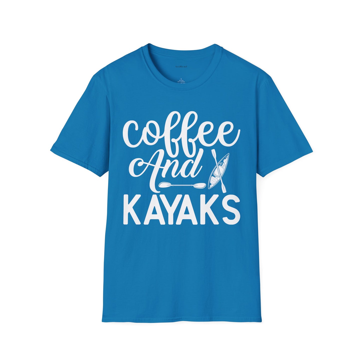 Coffee and Kayaks - Unisex Softstyle T-Shirt 100% Cotton Graphic