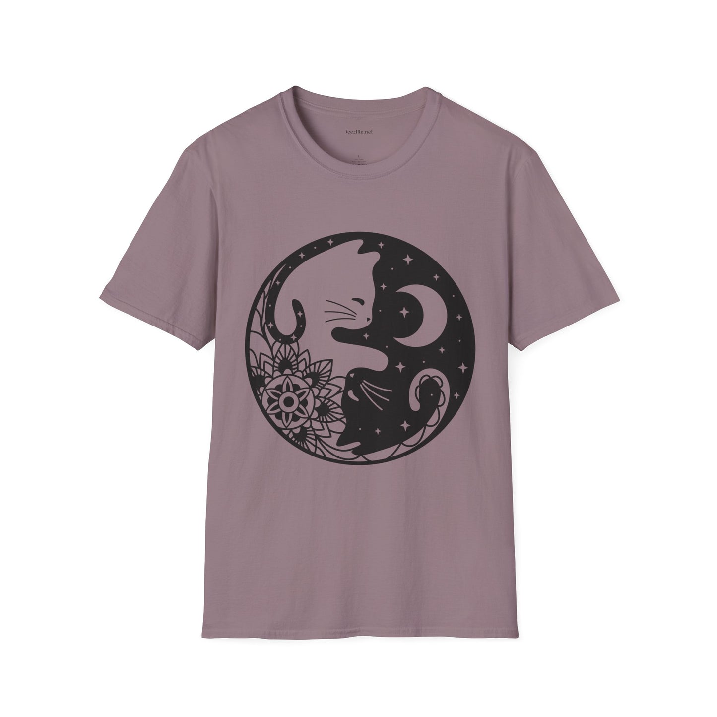 Yin Yang Cat1 Unisex Soft T-Shirt 100% Cotton Graphic