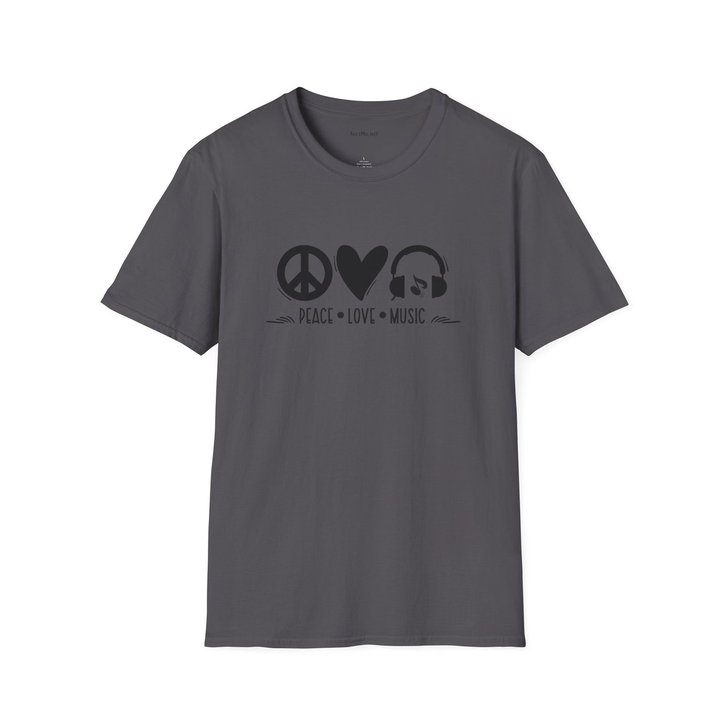 Peace Love Music - Unisex Softstyle T-Shirt 100% Cotton Graphic