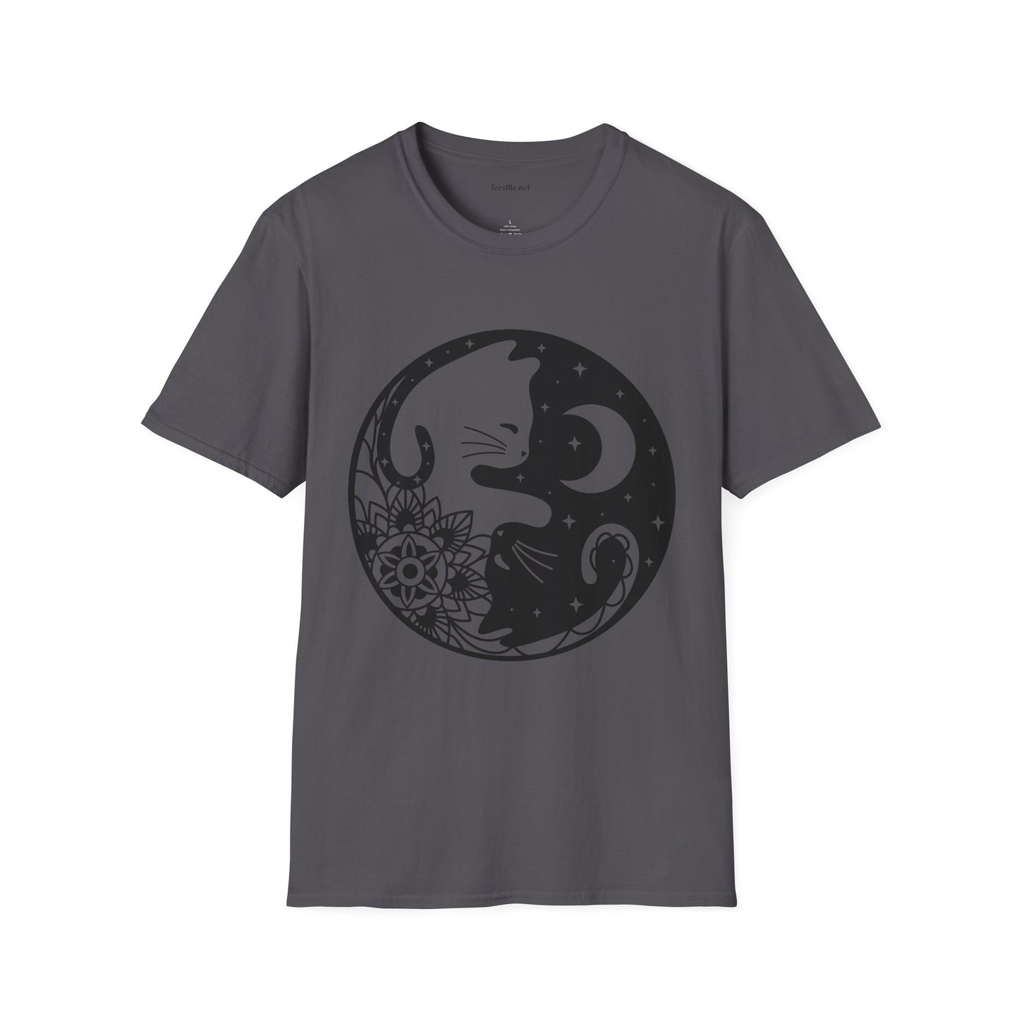 Yin Yang Cat1 Unisex Soft T-Shirt 100% Cotton Graphic
