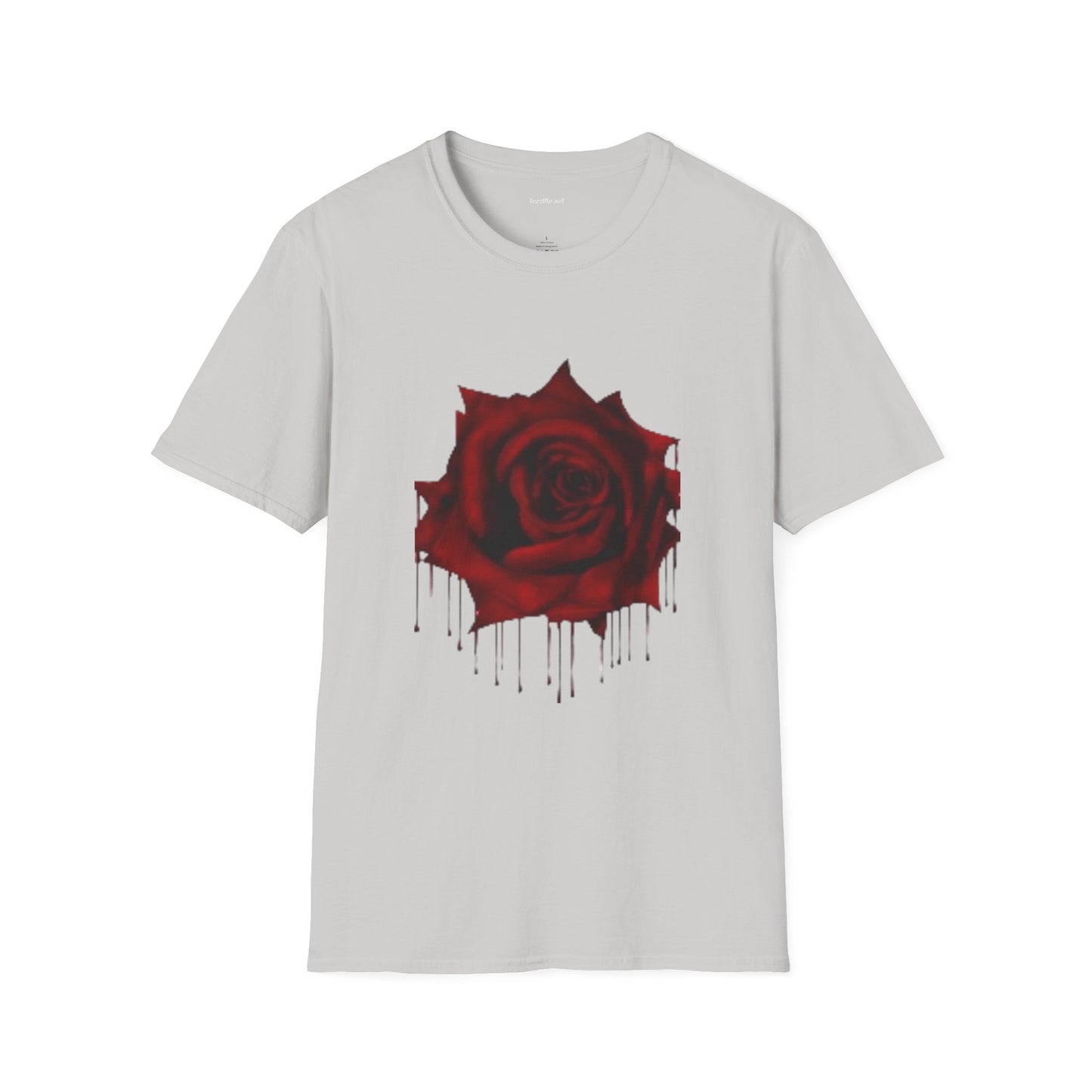 Bleeding Rose Illustration - Unisex Softstyle T-Shirt 100% Cotton Graphic