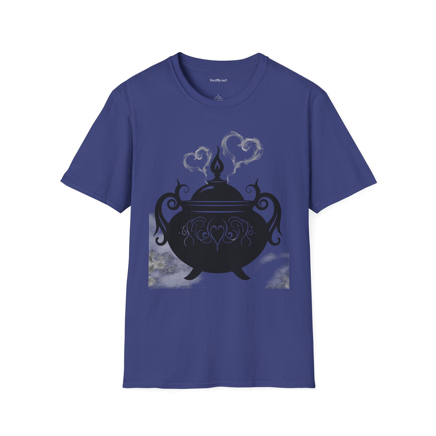 Black Cauldron with Hearts Unisex Soft T-Shirt 100% Cotton Graphic