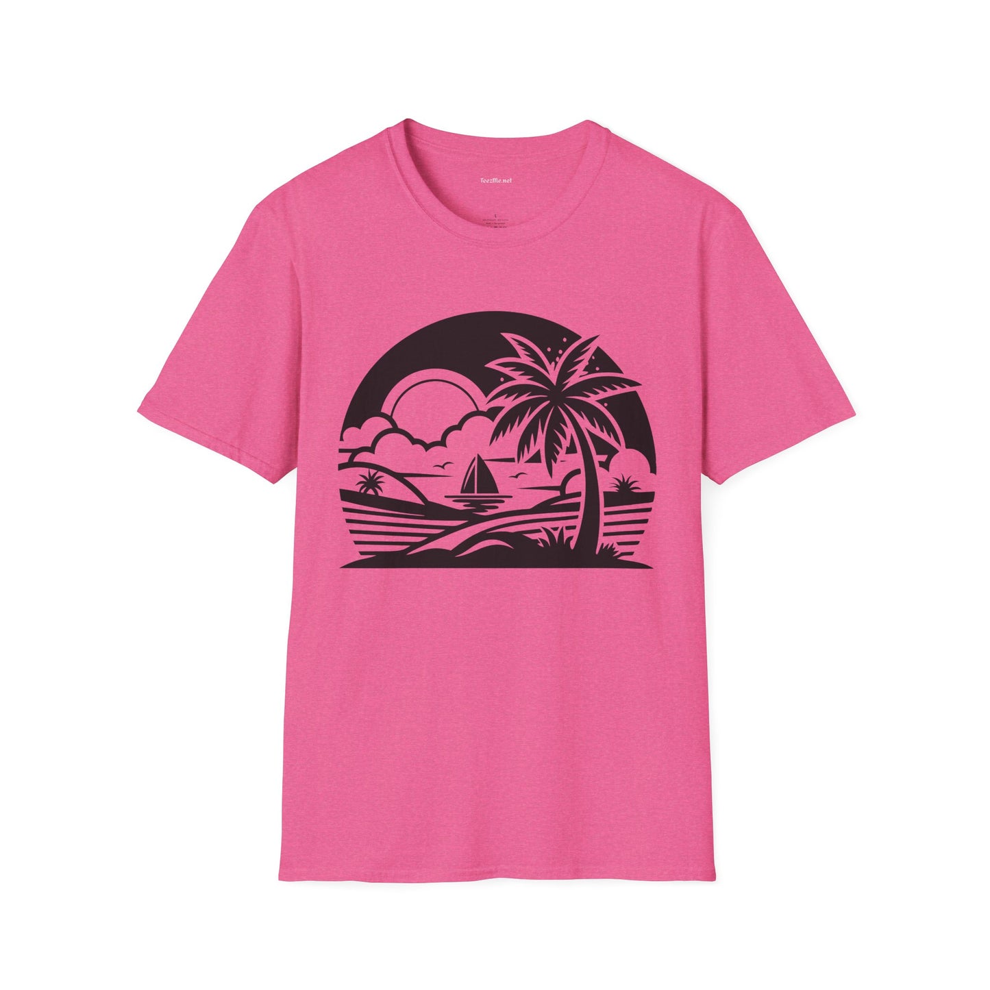 Beach Sunrise - Unisex Softstyle T-Shirt 100% Cotton Graphic
