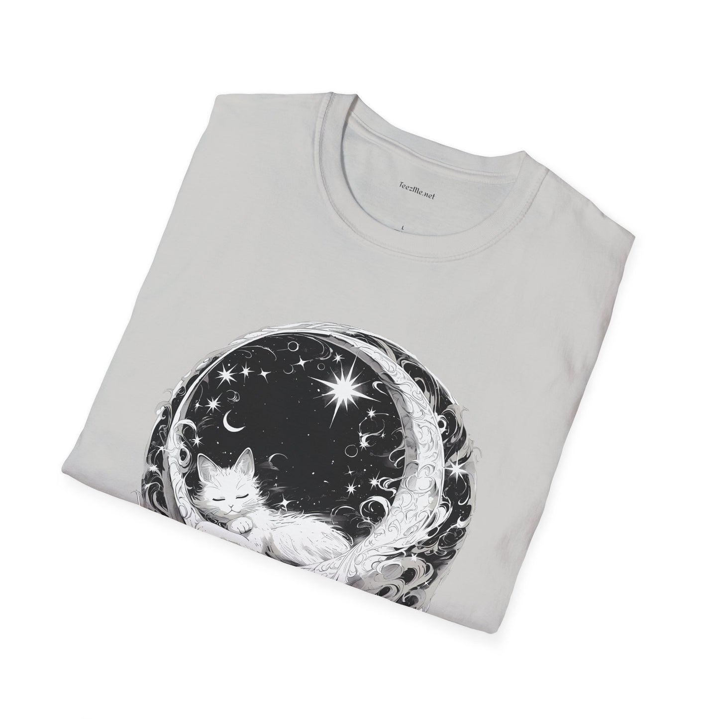 Moon Cat - Unisex Softstyle T-Shirt 100% Cotton Graphic