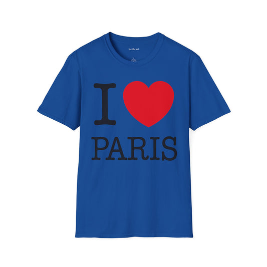 I Love Paris Unisex Softstyle T-Shirt 100% Cotton