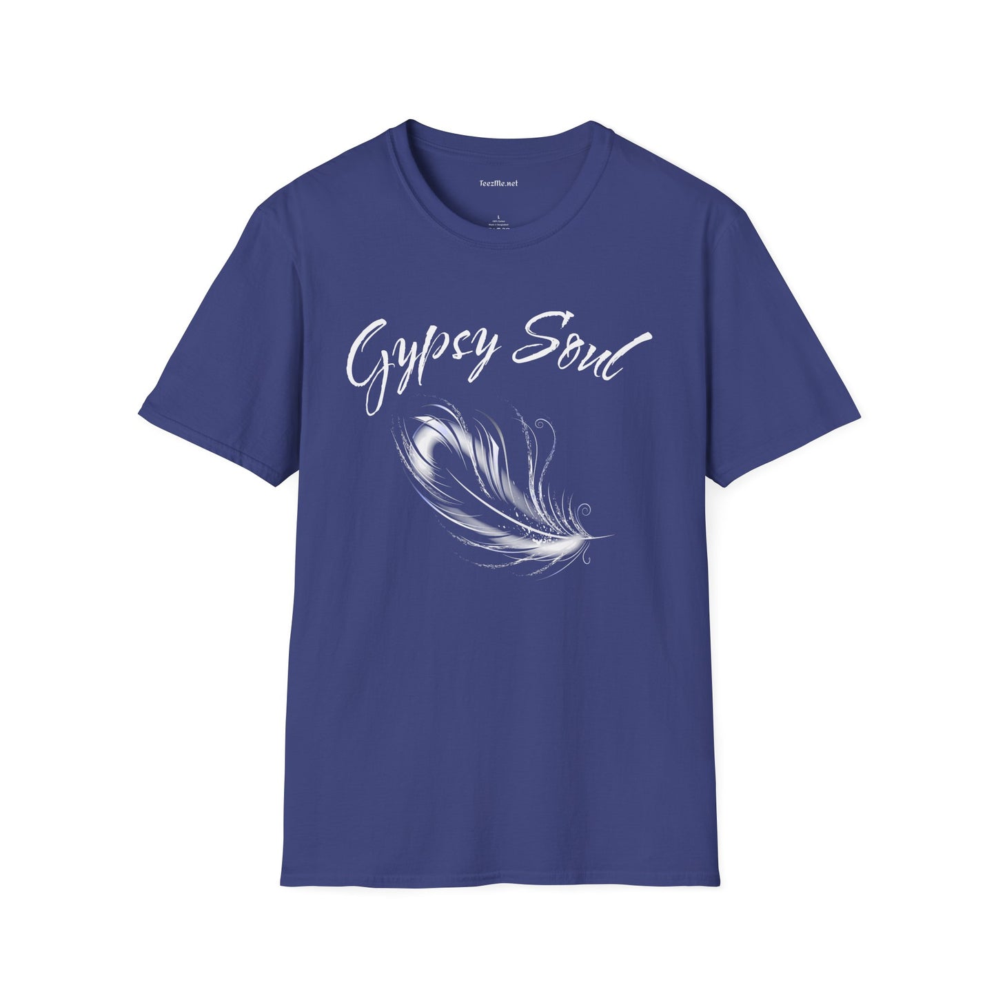 Gypsy Soul with Feather Unisex Softstyle T-Shirt 100% Cotton
