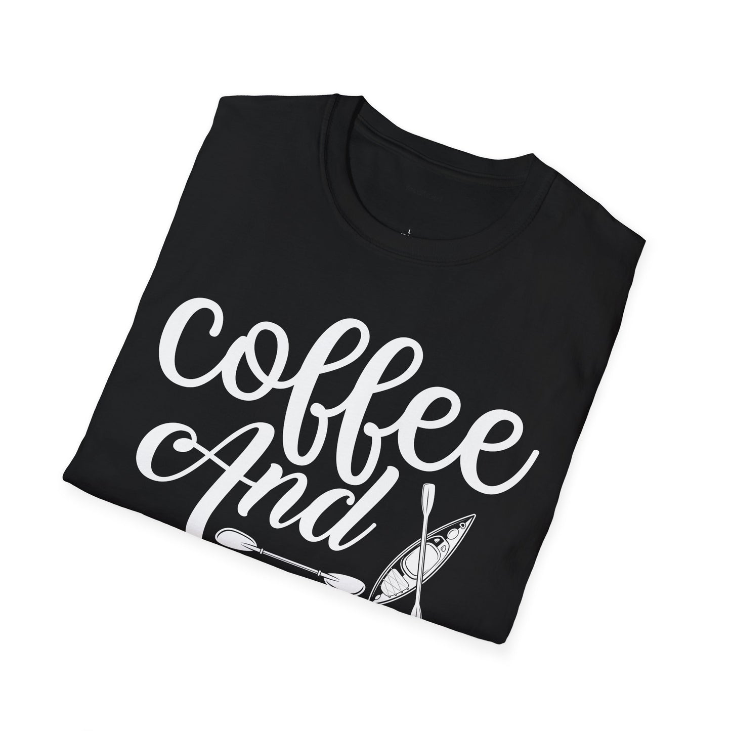 Coffee and Kayaks - Unisex Softstyle T-Shirt 100% Cotton Graphic