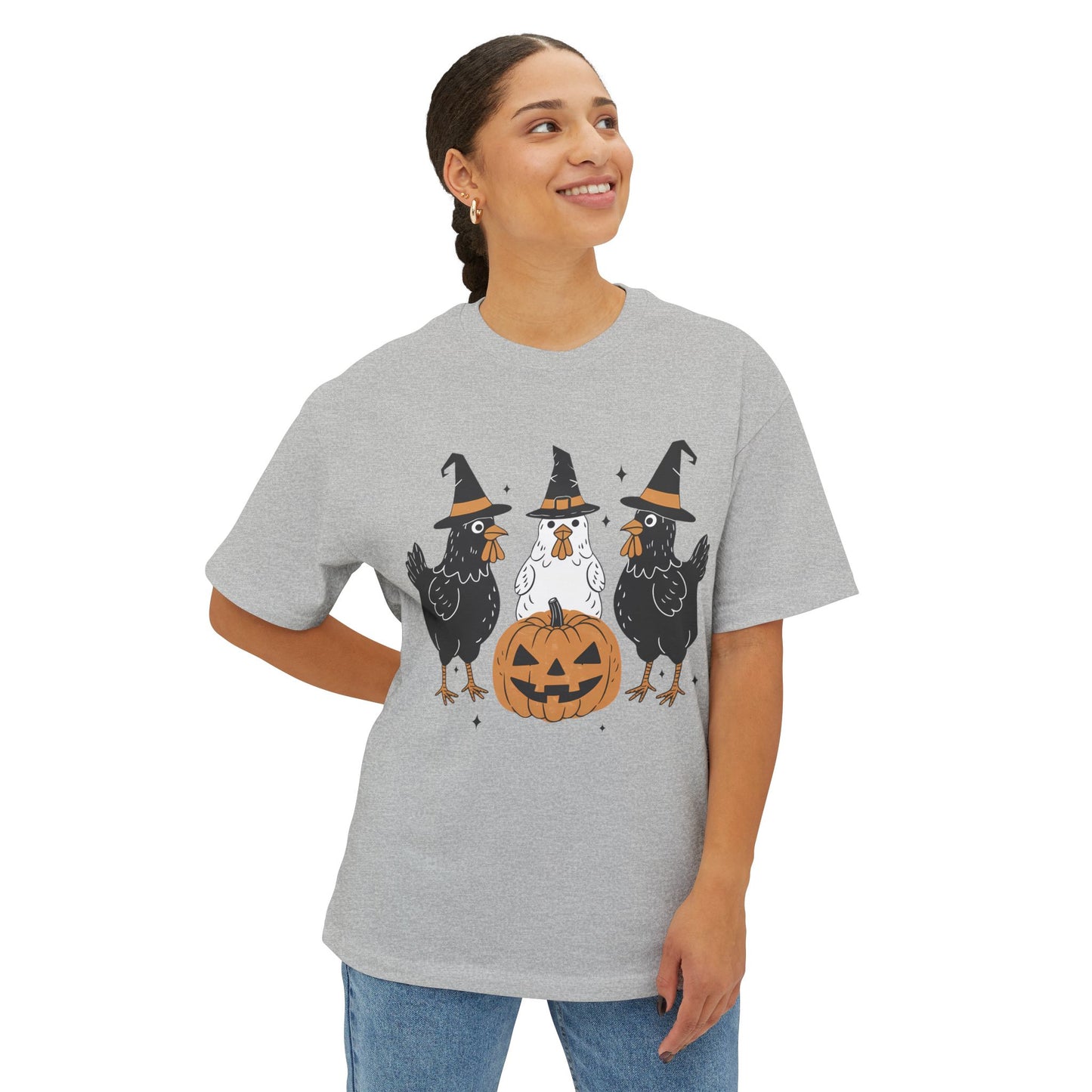 Witchy Chickens Unisex Oversized Boxy Tee