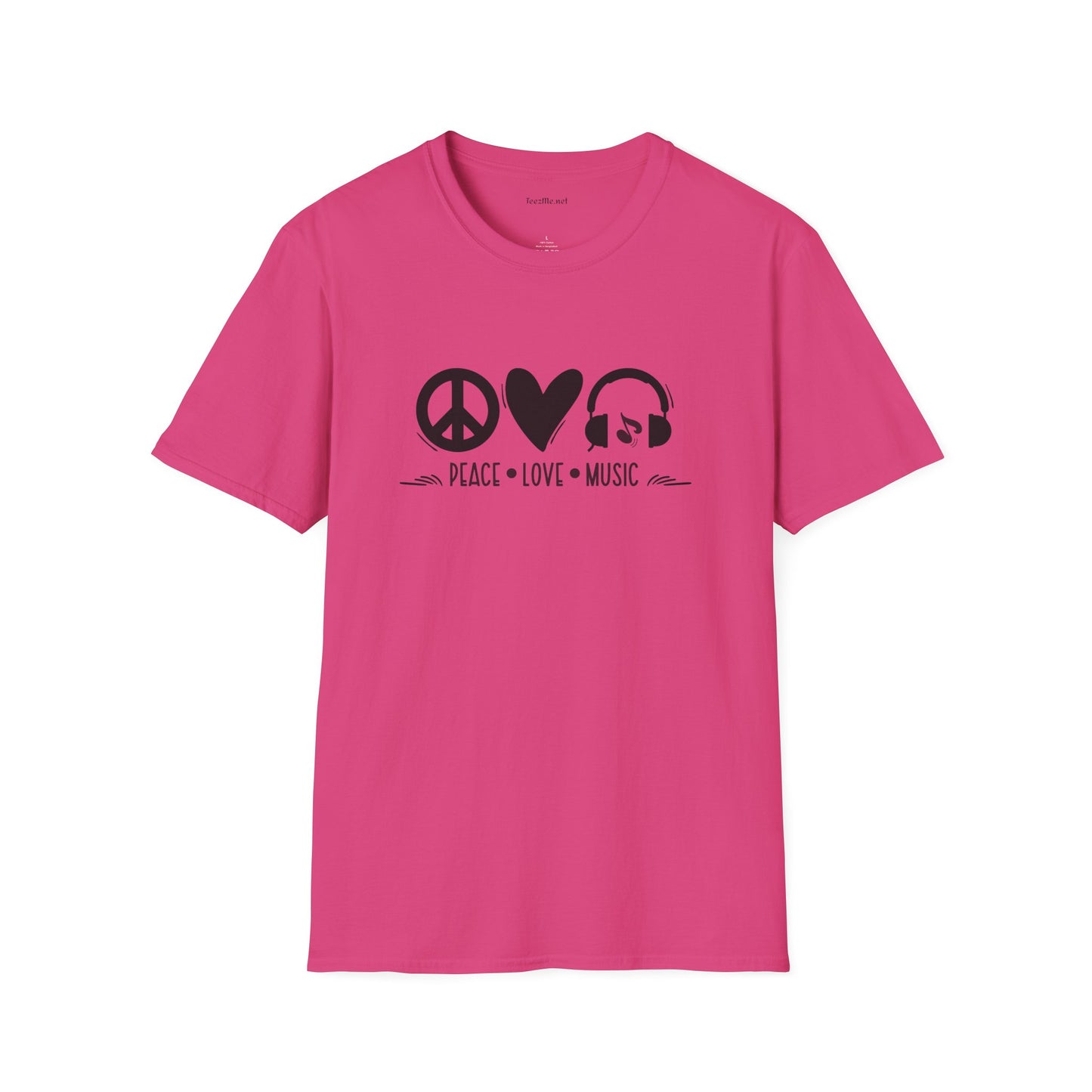 Peace Love Music - Unisex Softstyle T-Shirt 100% Cotton Graphic