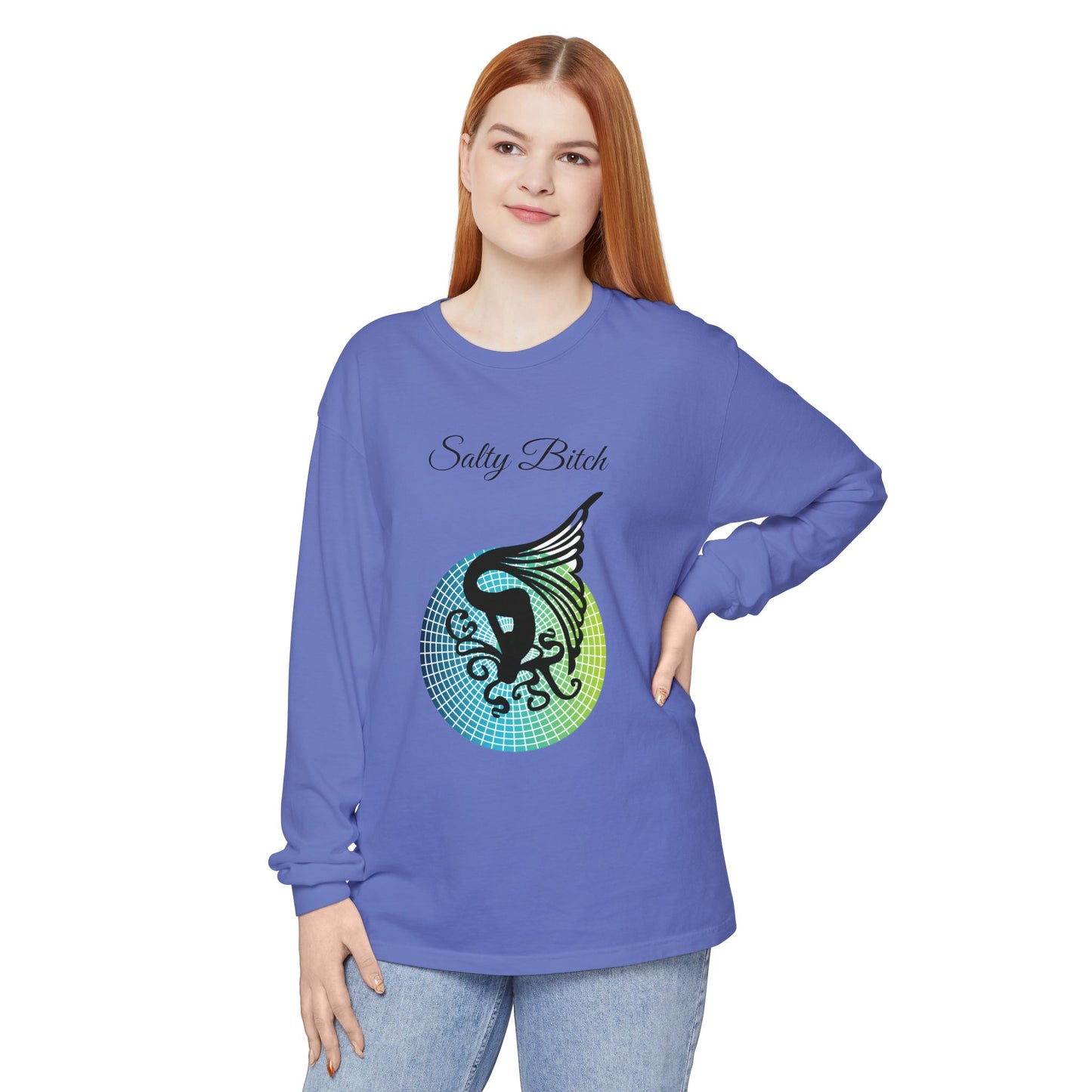 Salty Bitch - Unisex Garment-dyed Long Sleeve T-Shirt