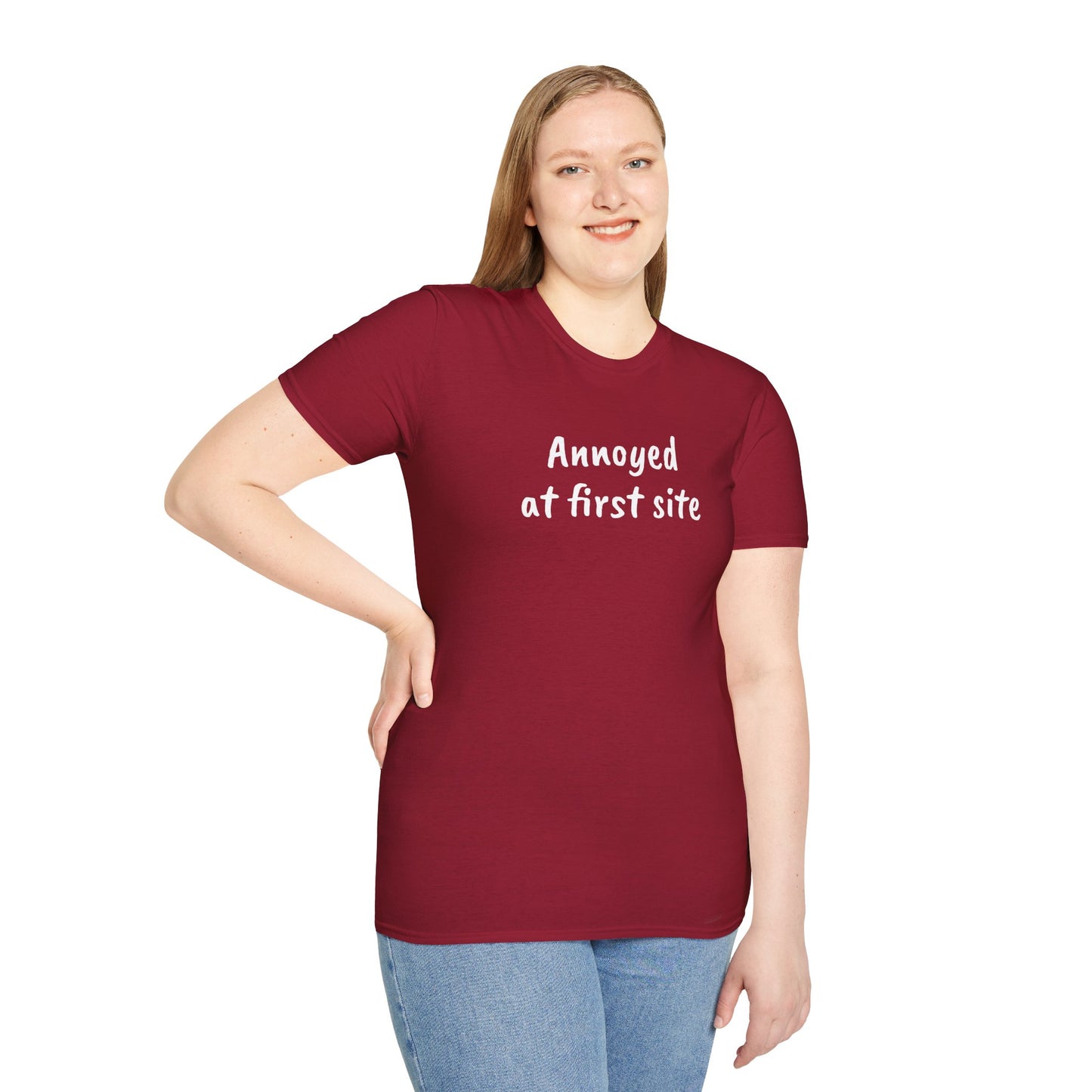 Annoyed at first site - Unisex Softstyle T-Shirt 100% Cotton Graphic
