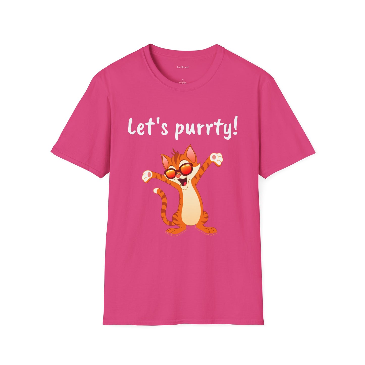 Let's purrty! - Unisex Softstyle T-Shirt 100% Cotton Graphic