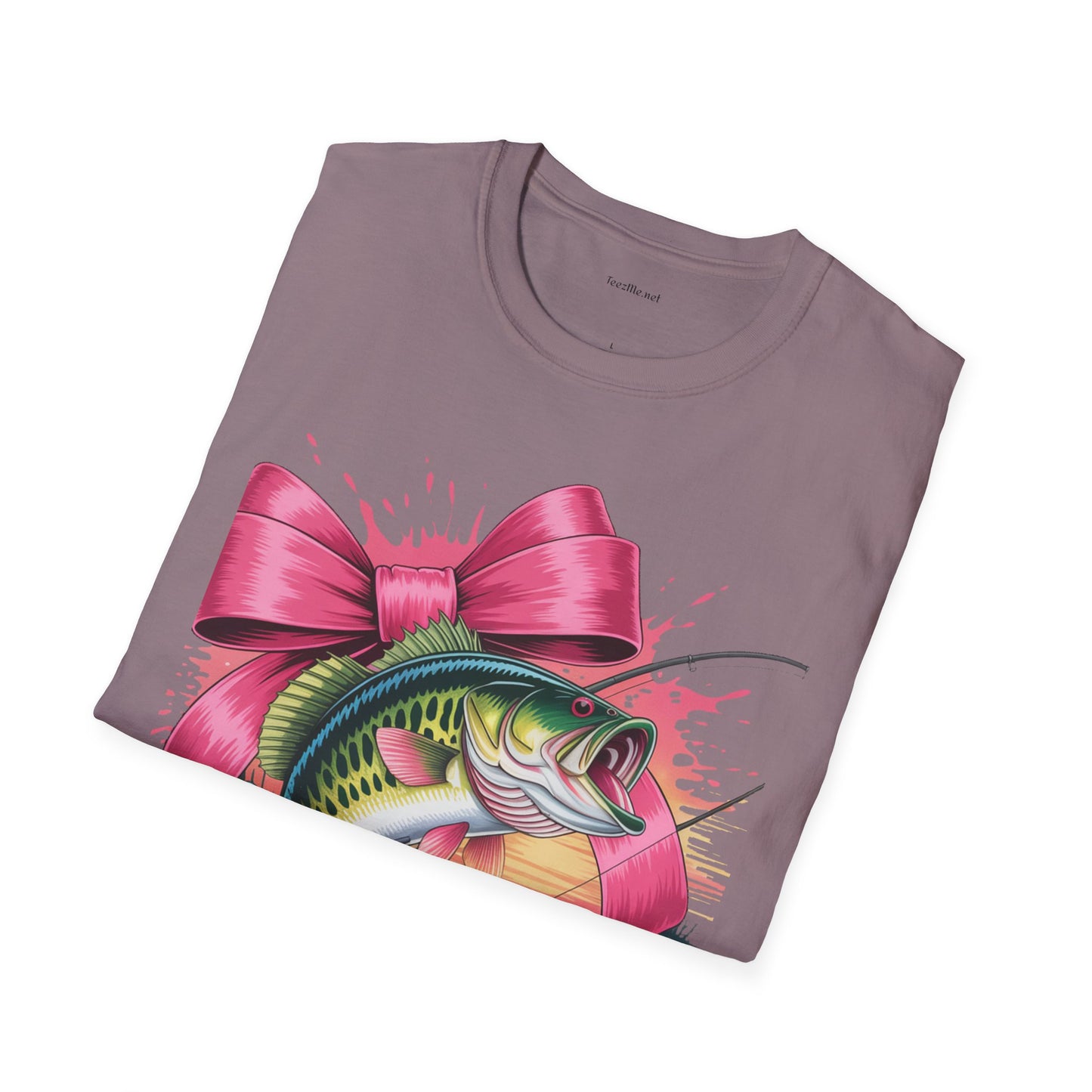 Fishing Girl - Unisex Softstyle T-Shirt 100% Cotton Graphic