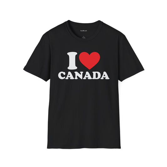 I Love Canada Unisex Softstyle T-Shirt 100% Cotton Graphic