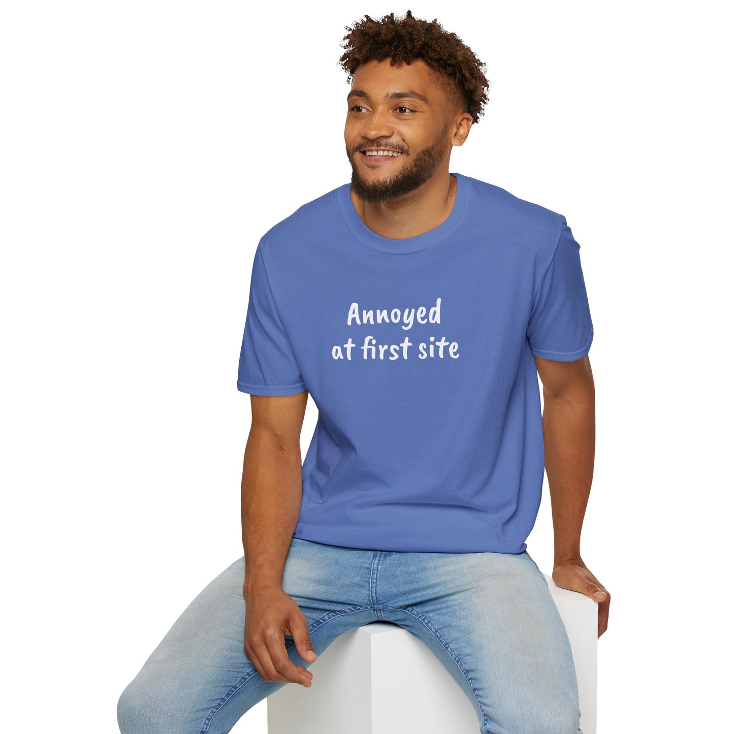 Annoyed at first site - Unisex Softstyle T-Shirt 100% Cotton Graphic