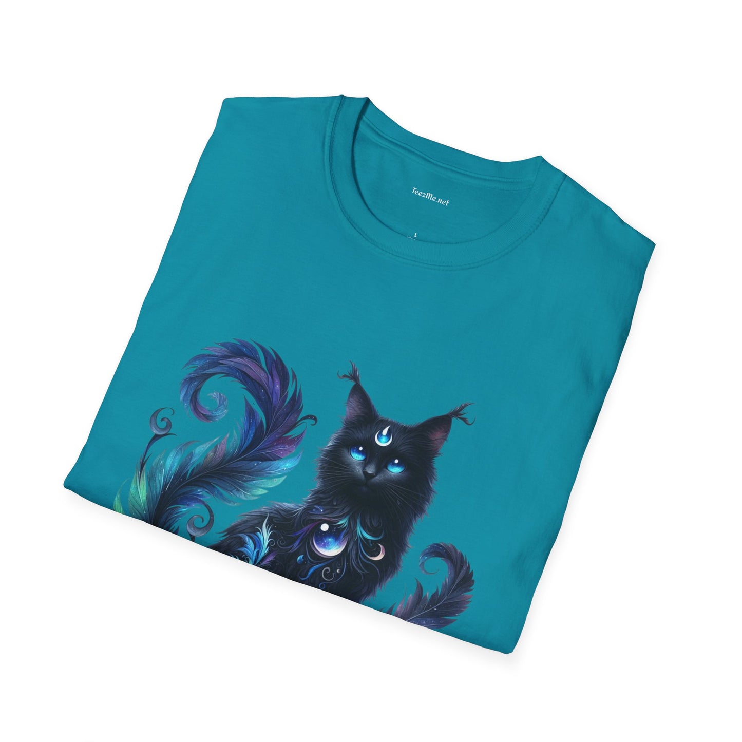 Black Spiritual Cat - Shirt 100% Cotton Graphic