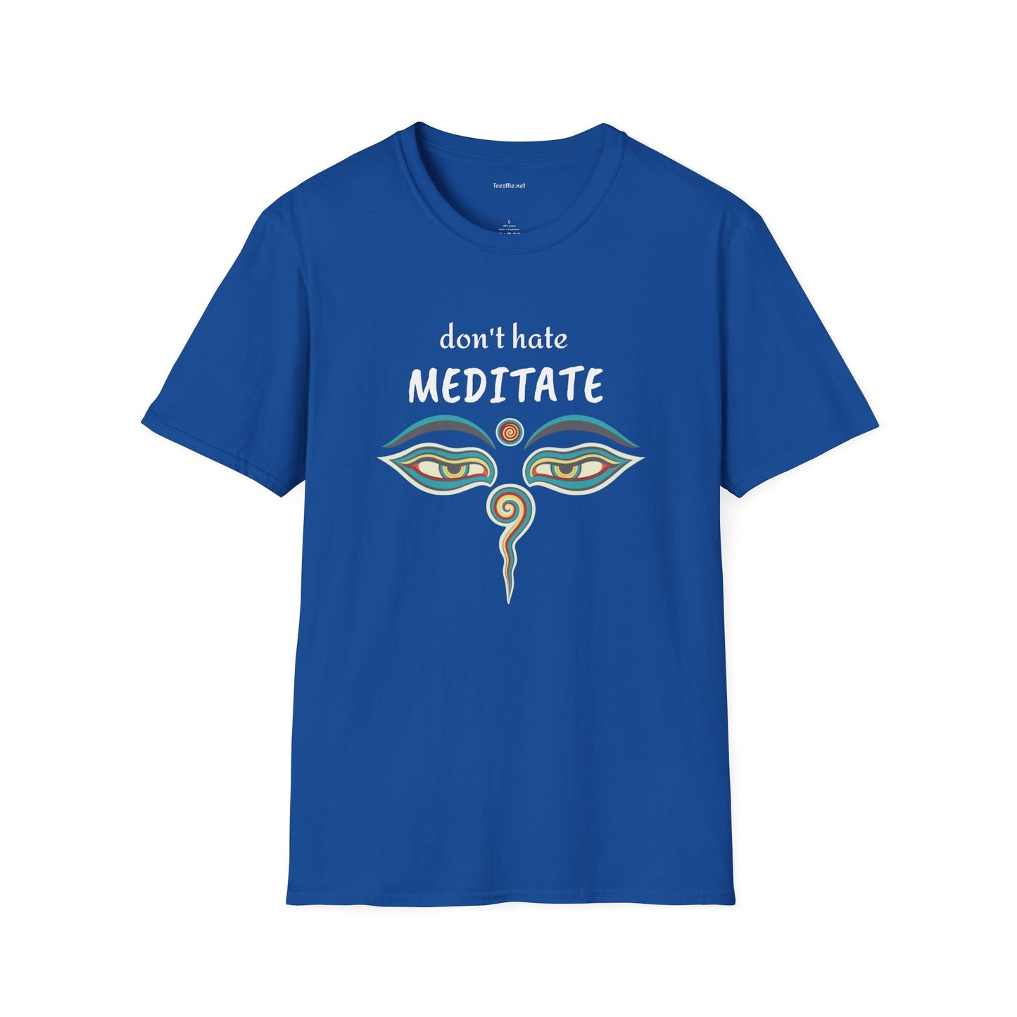 Don't hate MEDITATE - Unisex Softstle T-Shirt 100% Cotton Graphic #yoga