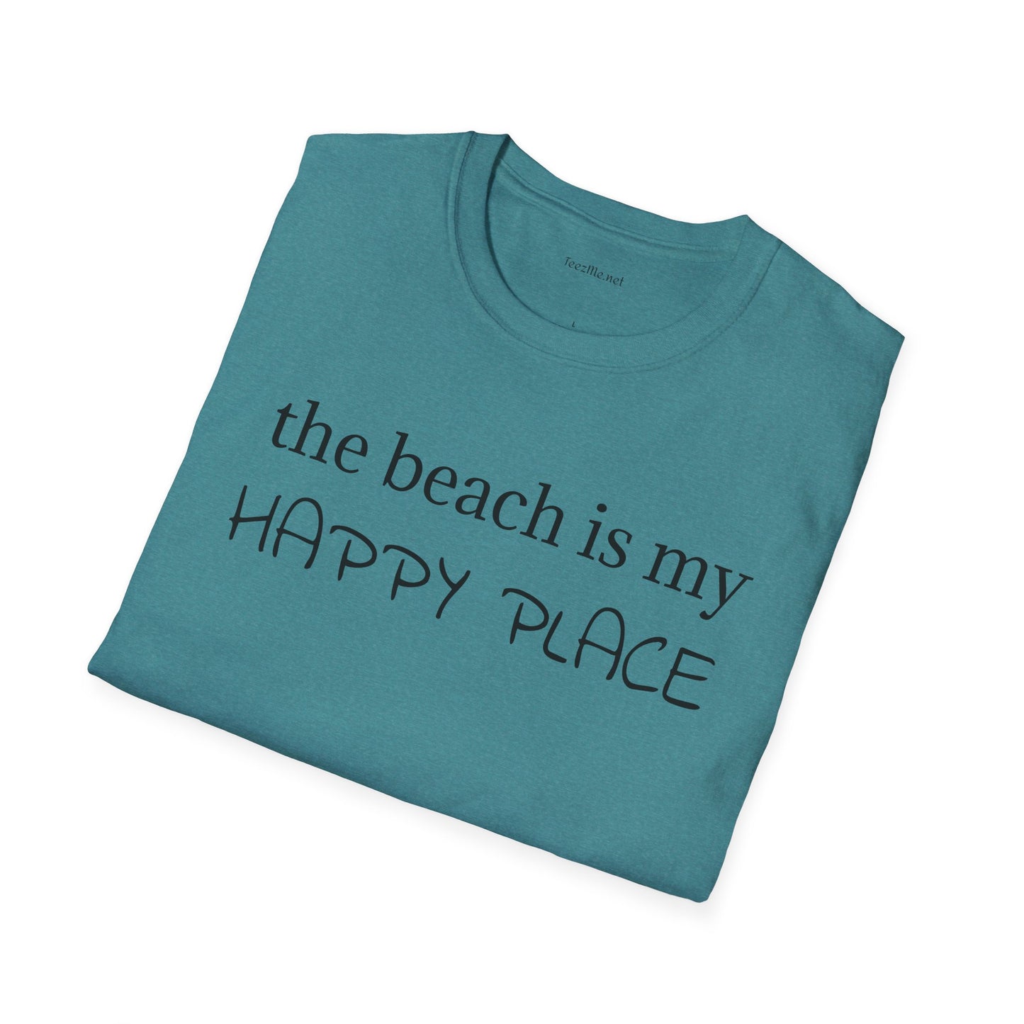 The beach is my happy place - Unisex Softstyle T-Shirt 100% Cotton Graphic