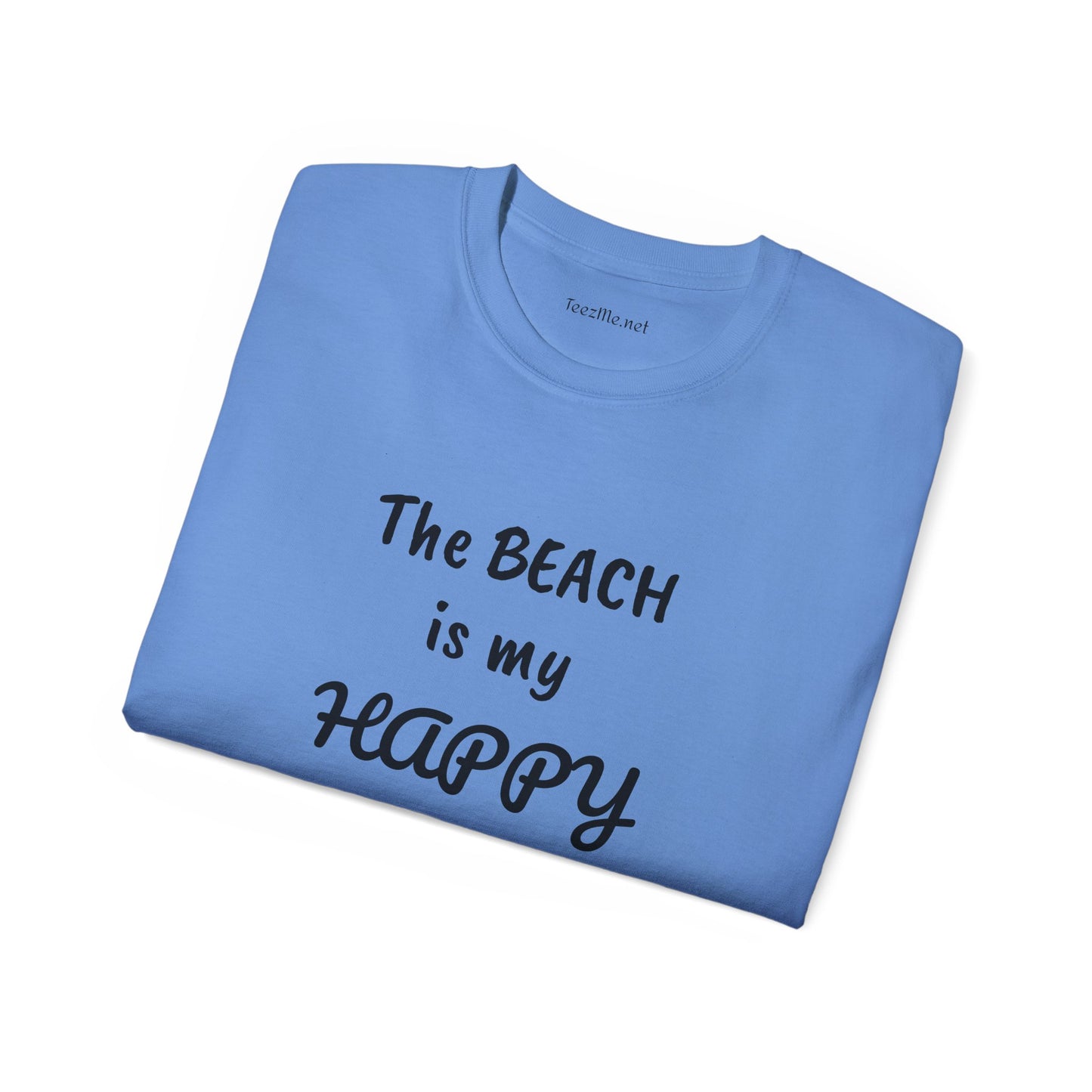 The BEACH is my Happy Place - Unisex Ultra Cotton Tee 100% Cotton Graphic