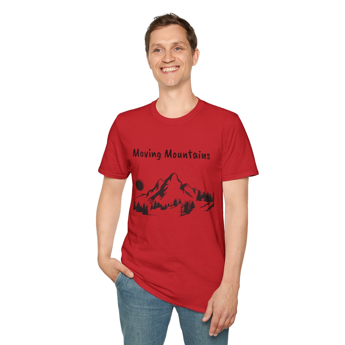 Moving Mountains - Unisex Softstyle T-Shirt 100% Cotton Graphic