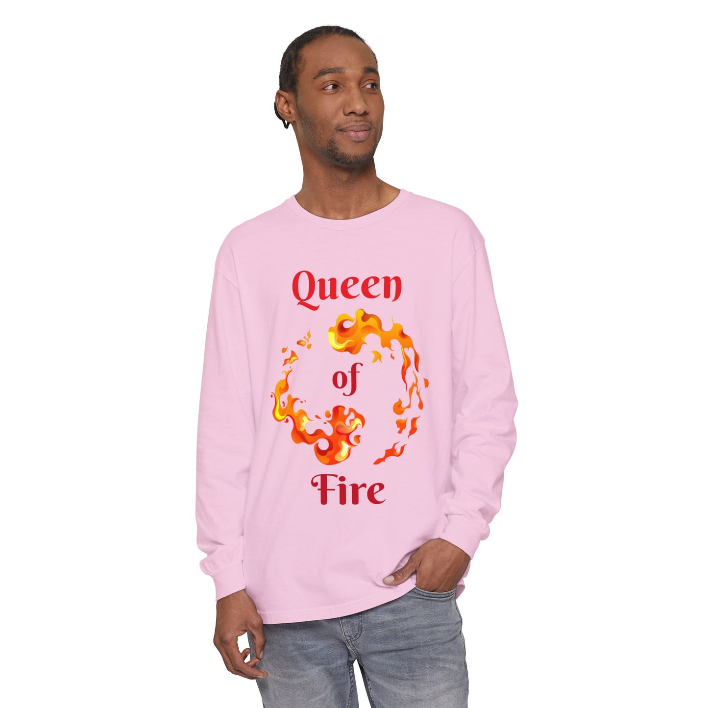 Queen of Fire - Unisex Garment-dyed Long Sleeve T-Shirt