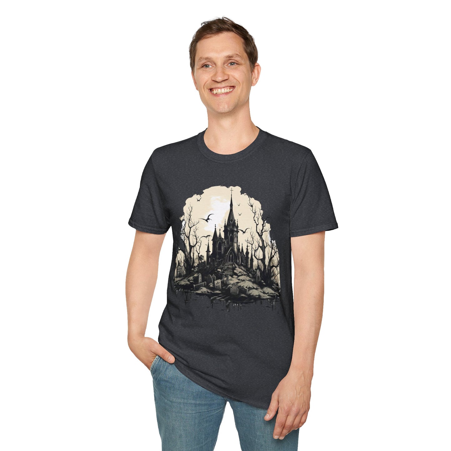 Gothic Castle - Unisex Softstyle T-Shirt 100% Cotton Graphic