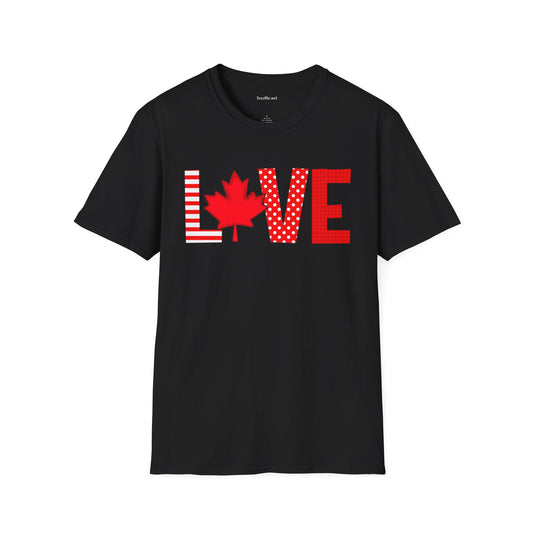 Love Canada Unisex Softstyle T-Shirt 100% Cotton Graphic