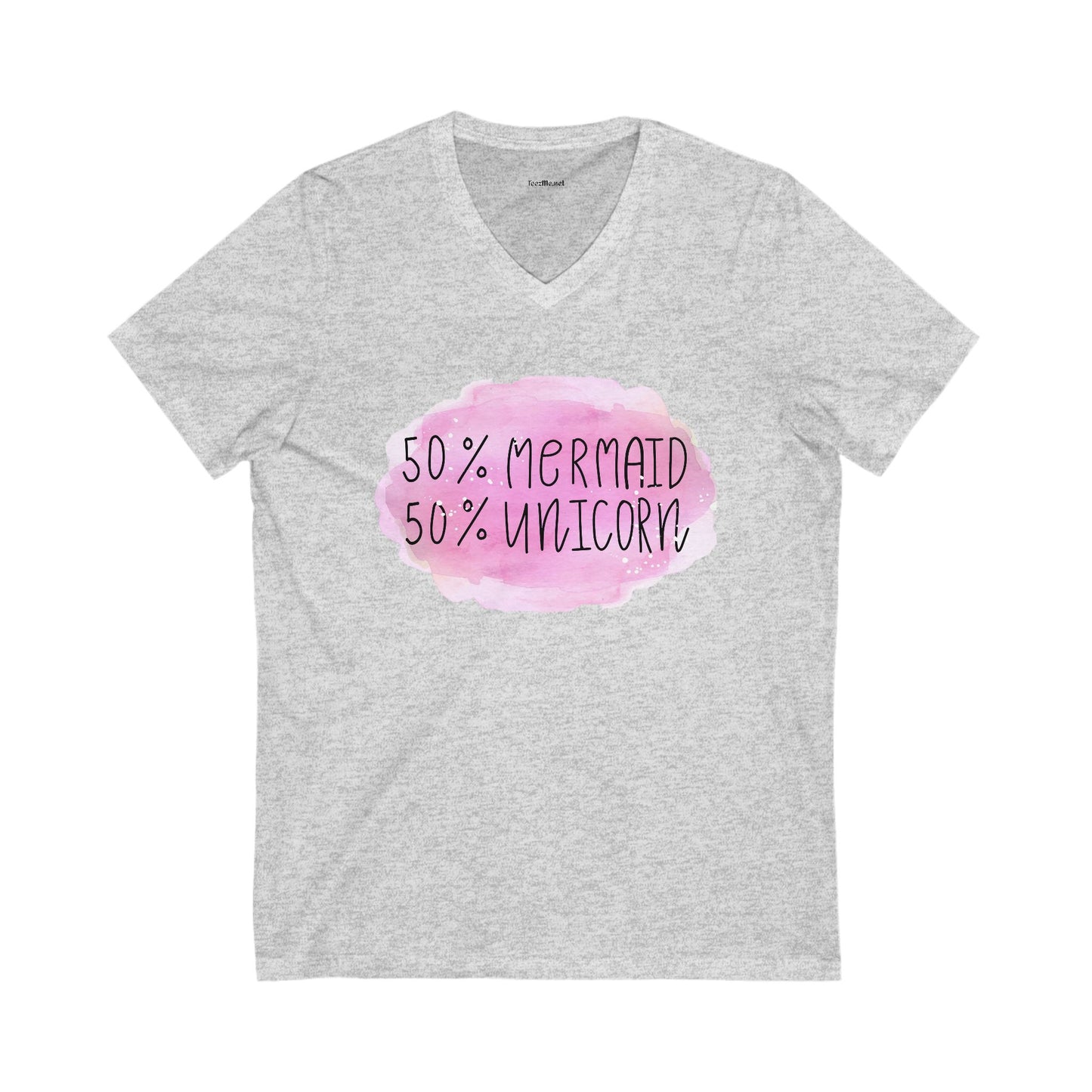50% Mermaid 50% Unicorn - Unisex Jersey Short Sleeve V-Neck Tee
