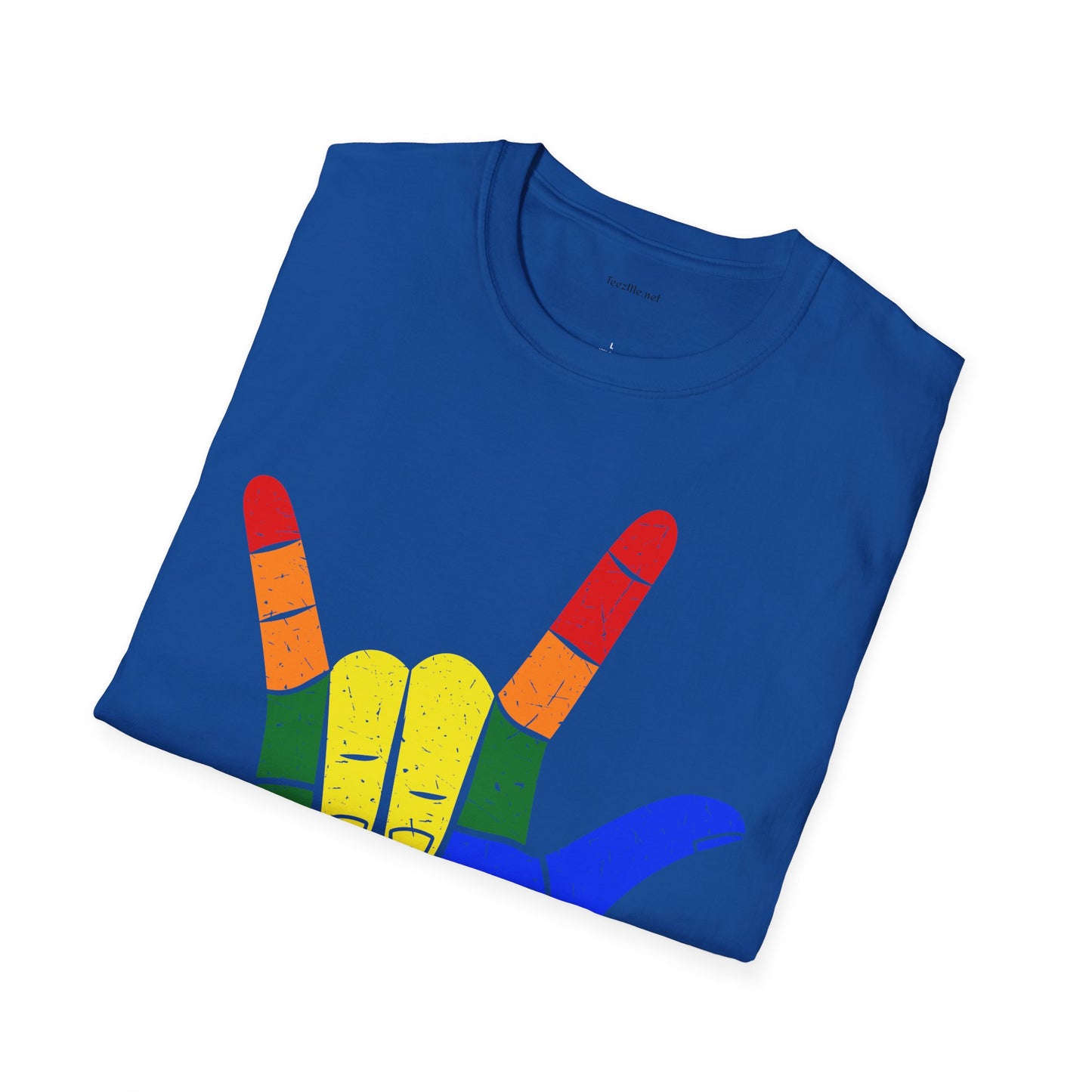 ASL Love LGBT  - Unisex Softstyle T-Shirt 100% Cotton Graphic