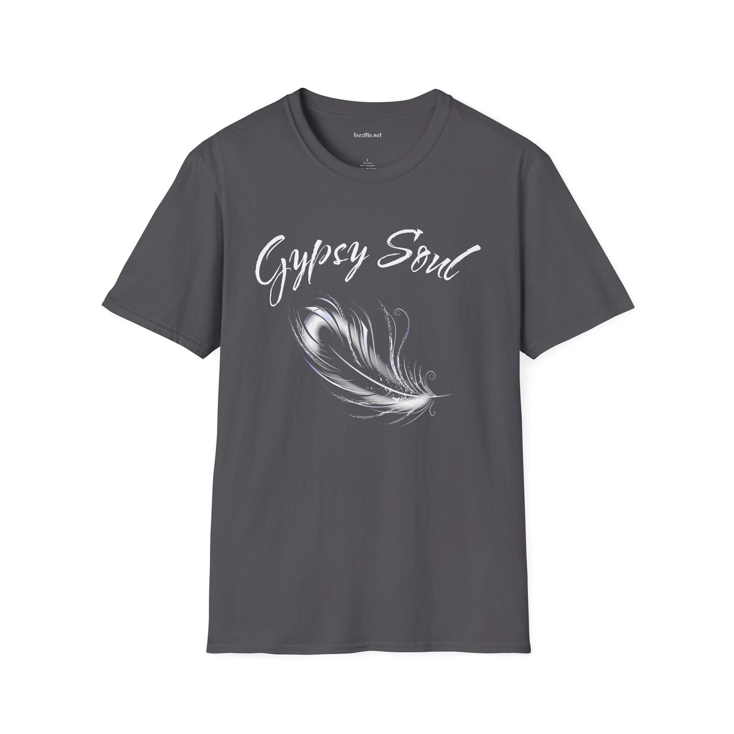 Gypsy Soul with Feather Unisex Softstyle T-Shirt 100% Cotton