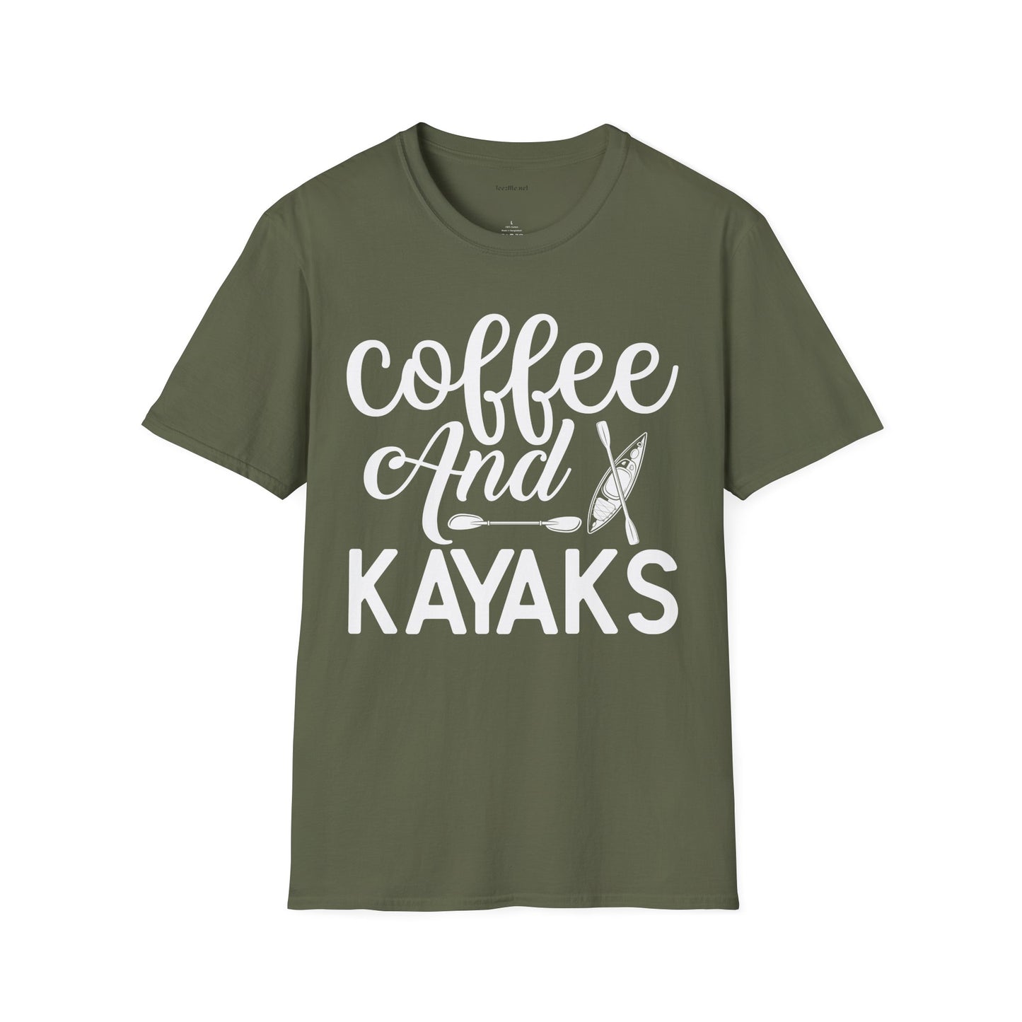 Coffee and Kayaks - Unisex Softstyle T-Shirt 100% Cotton Graphic