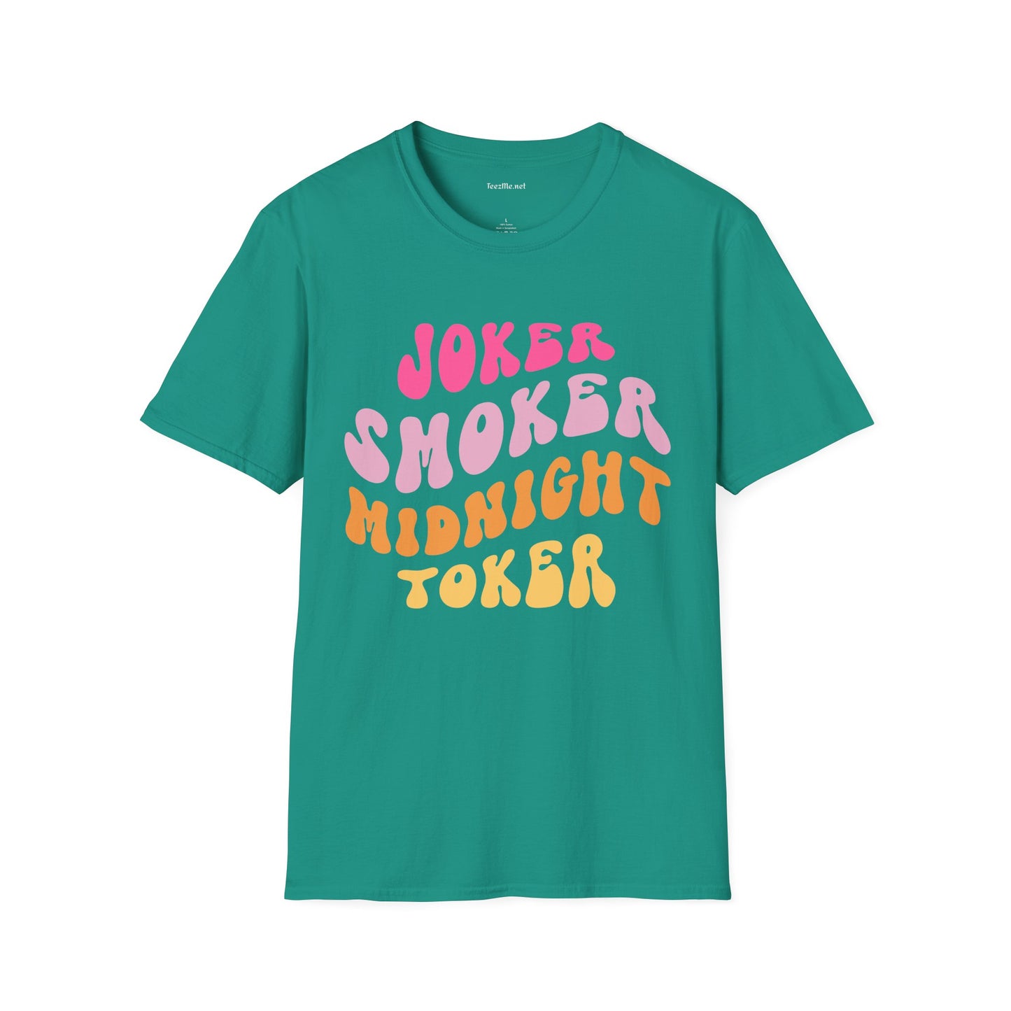 Joker Smoker Midnight Toker Unisex Softstyle T-Shirt 100% Cotton Graphic