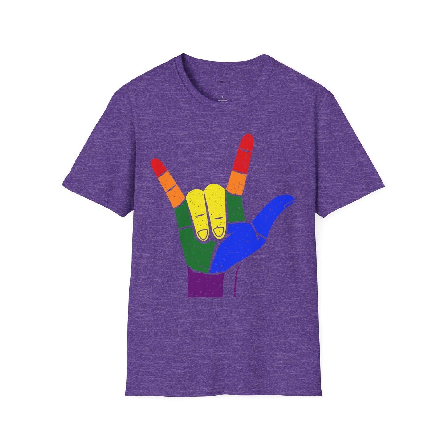 ASL Love LGBT  - Unisex Softstyle T-Shirt 100% Cotton Graphic