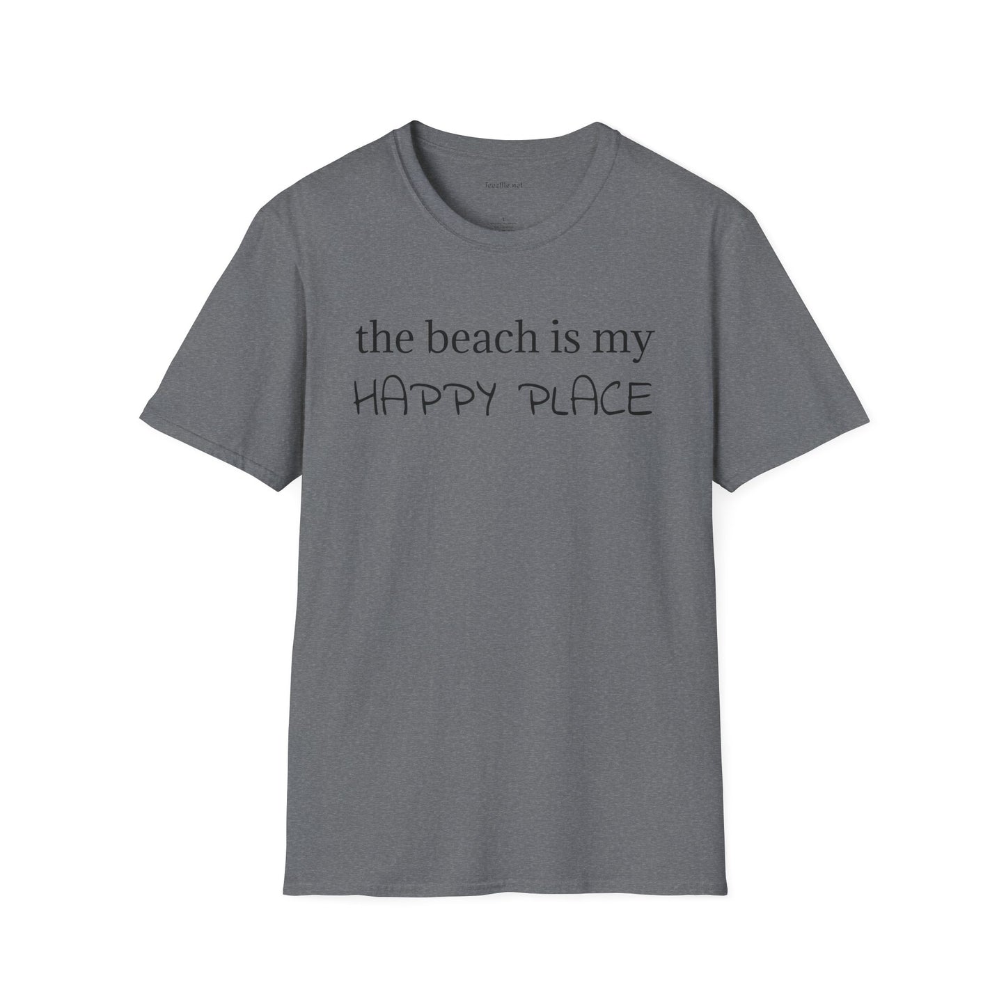 The beach is my happy place - Unisex Softstyle T-Shirt 100% Cotton Graphic