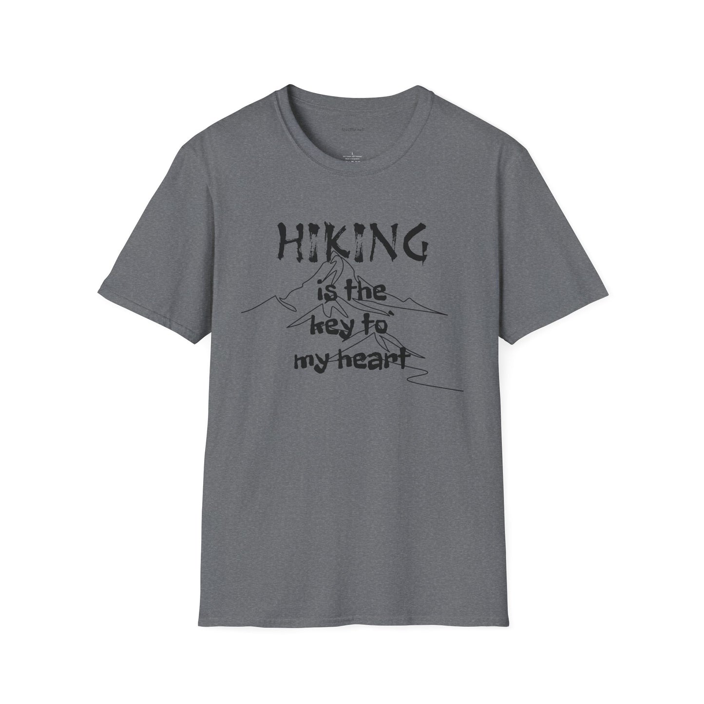 Hiking is the key to my heart - Unisex Softstyle T-Shirt 100% Cotton Graphic