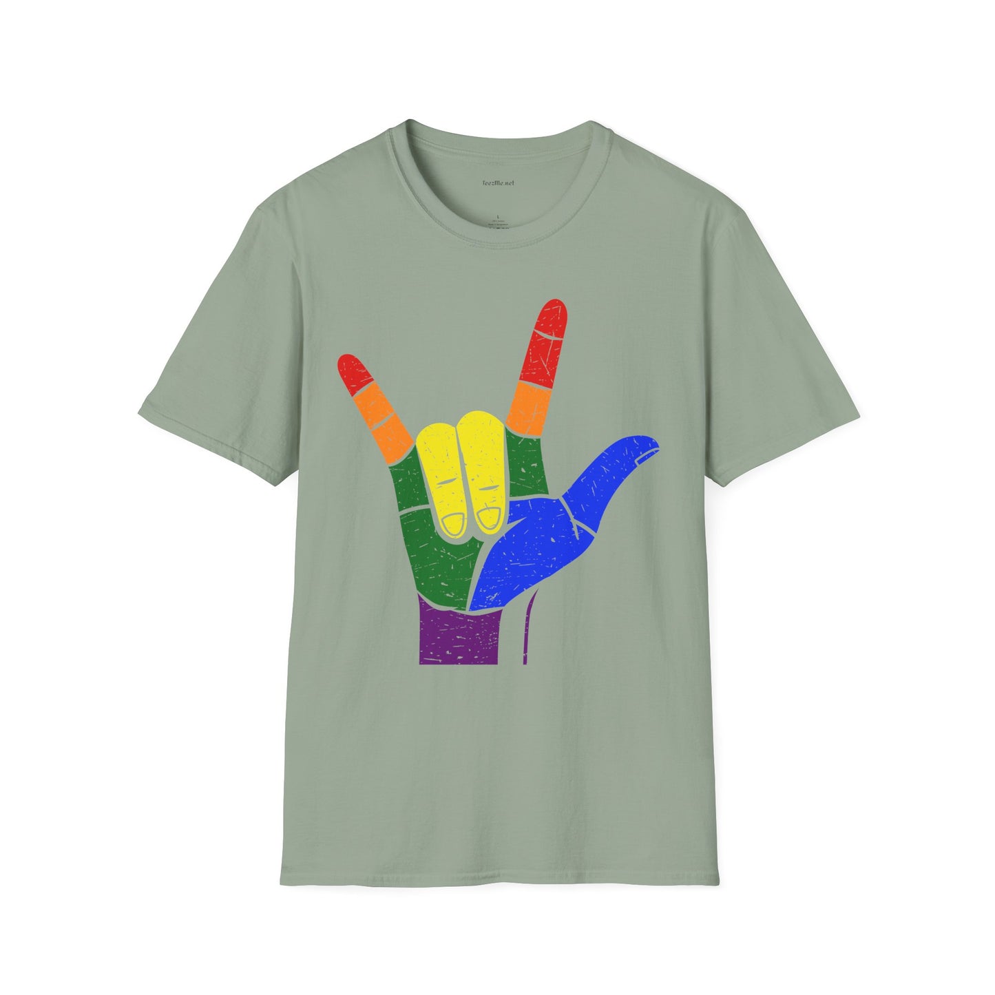 ASL Love LGBT  - Unisex Softstyle T-Shirt 100% Cotton Graphic