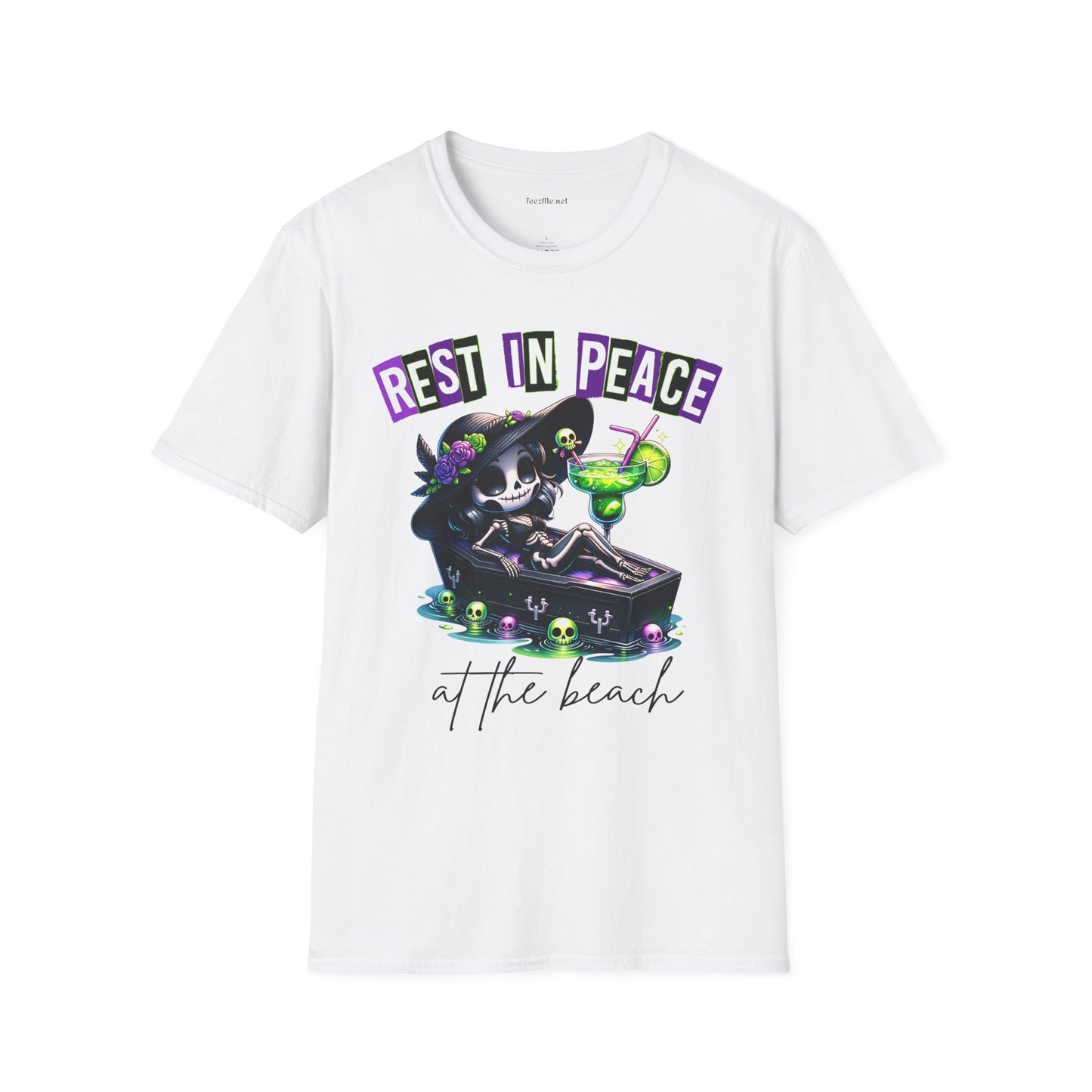 RIP at the beach Unisex Softstyle T-Shirt 100% Cotton Graphic