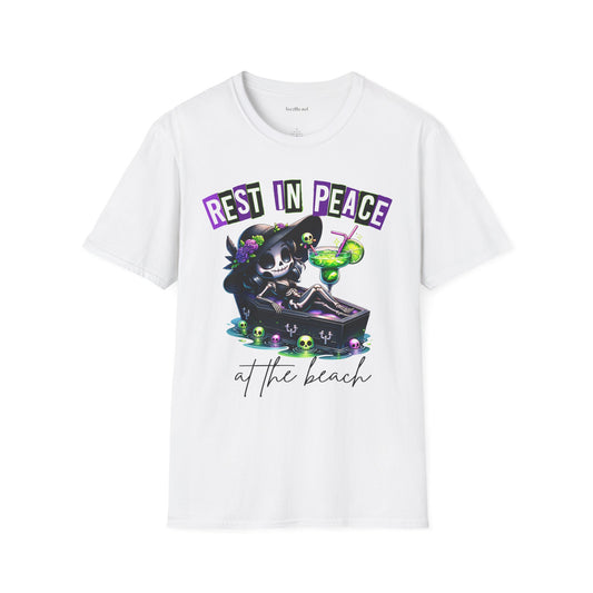 RIP at the beach Unisex Softstyle T-Shirt 100% Cotton Graphic