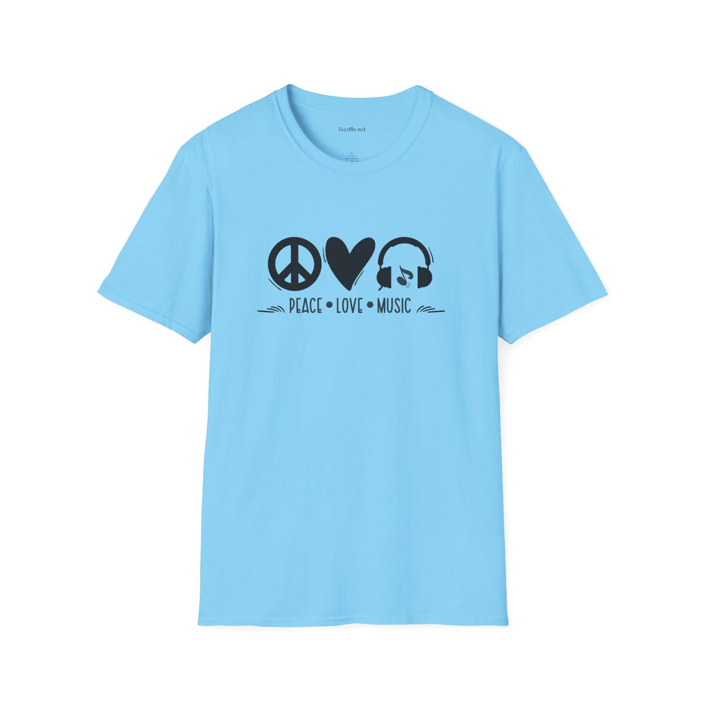 Peace Love Music - Unisex Softstyle T-Shirt 100% Cotton Graphic