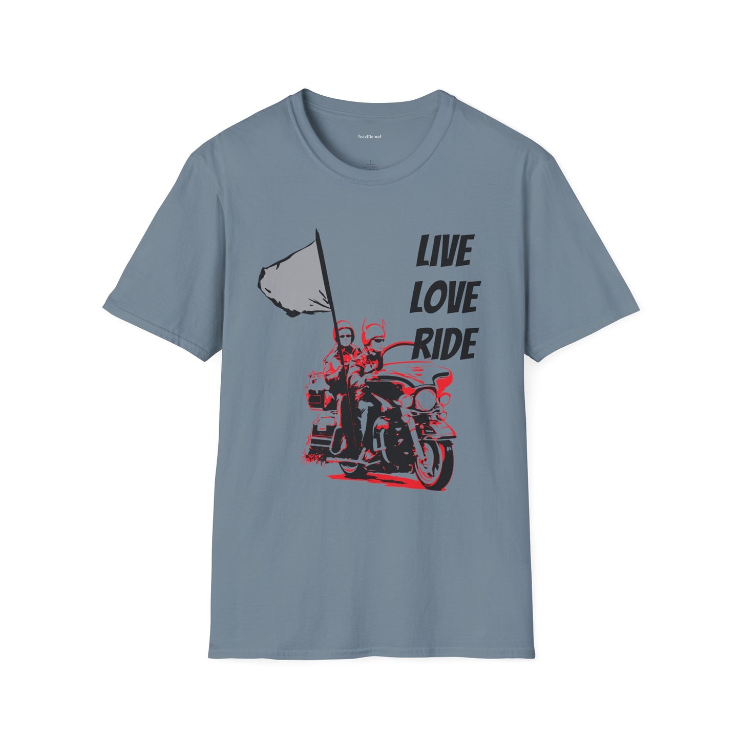 Live Love Ride - Unisex Softstyle T-Shirt 100% Cotton Graphic Motorcycle Harley