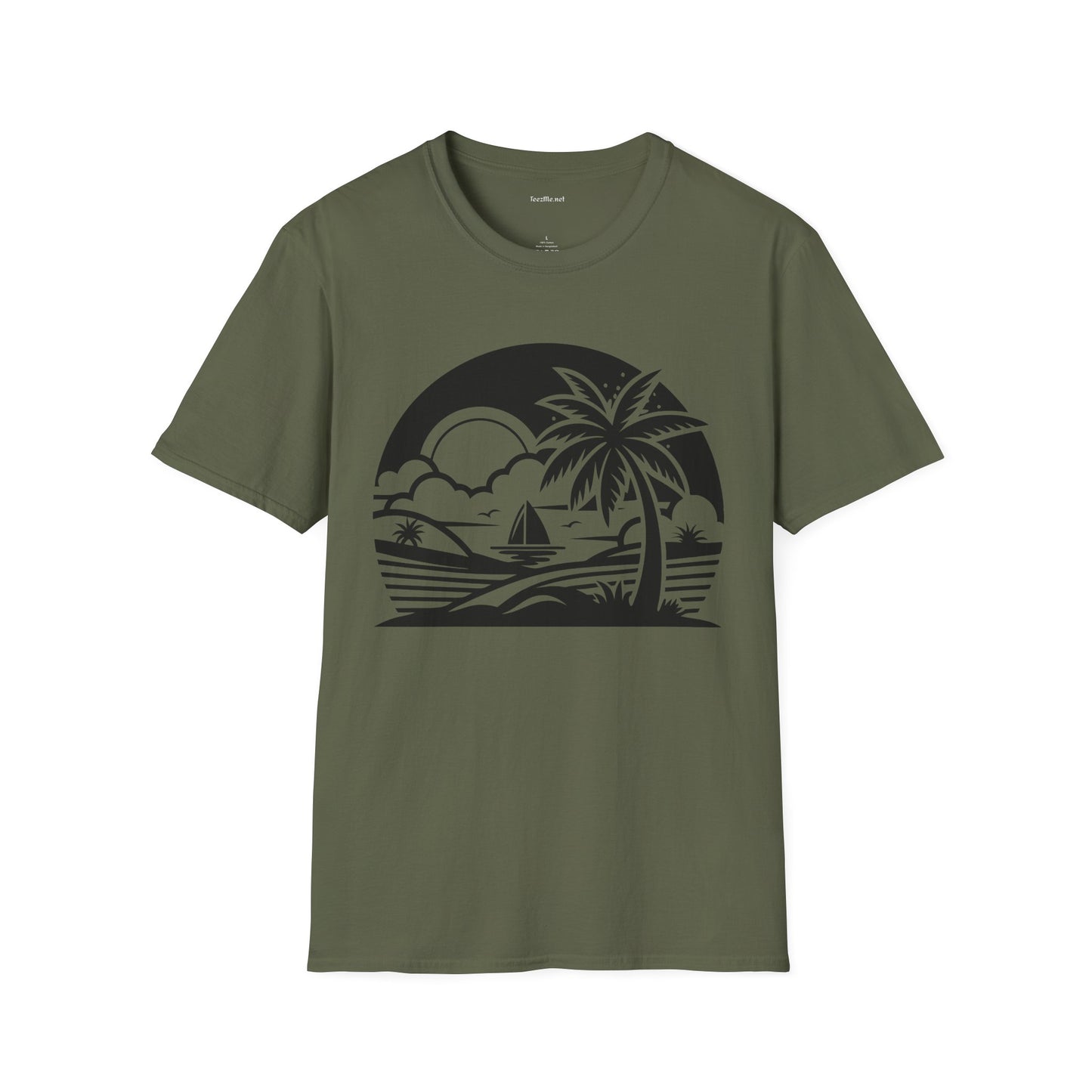 Beach Sunrise - Unisex Softstyle T-Shirt 100% Cotton Graphic