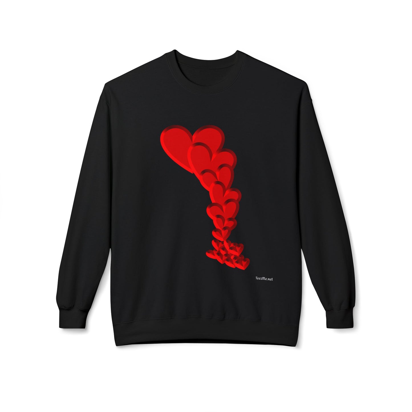 Falling Hearts - Unisex Midweight Softstyle Fleece Crewneck Sweatshirt
